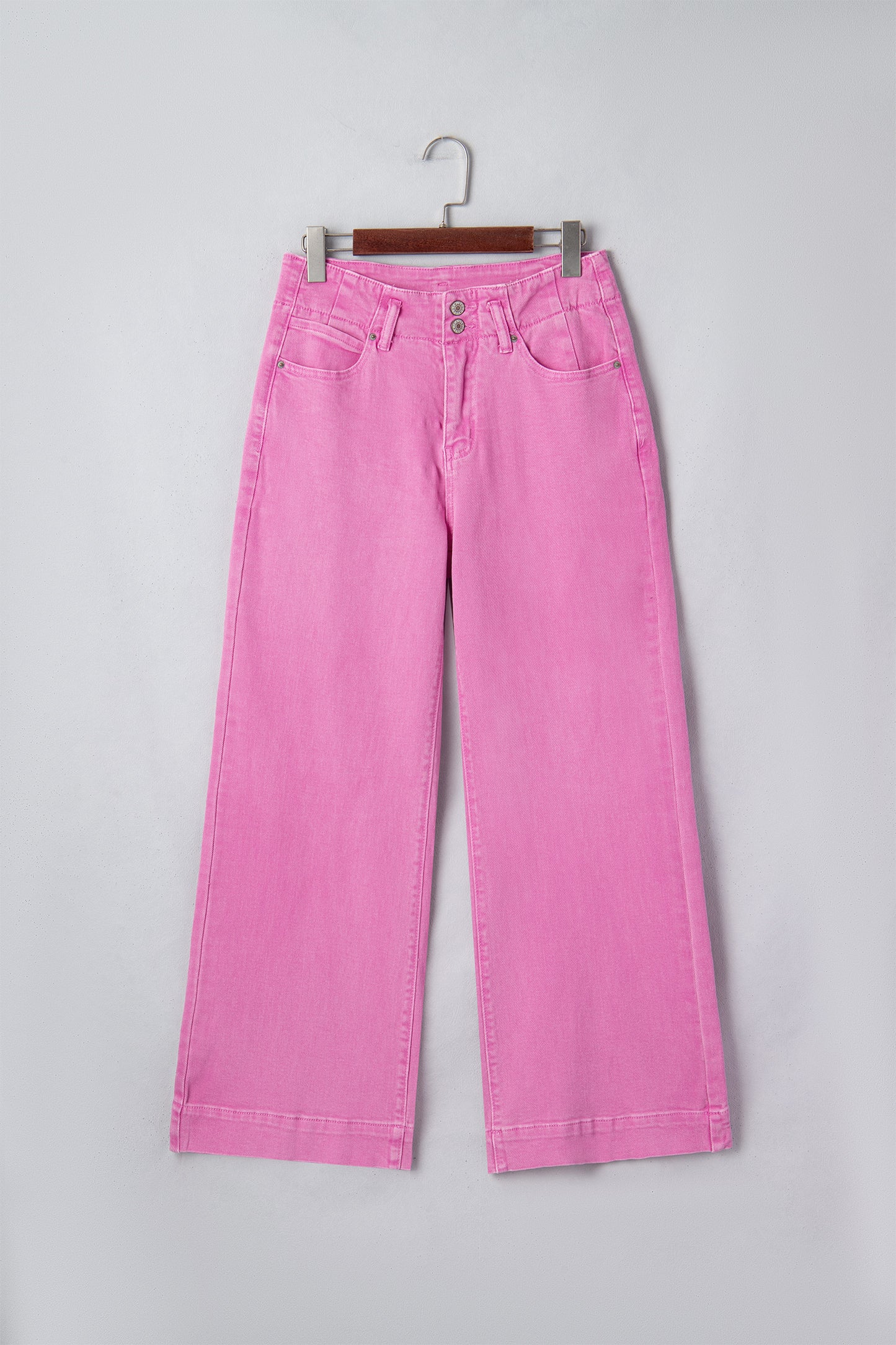 Double-Button High Waist Flared Bottom Jeans