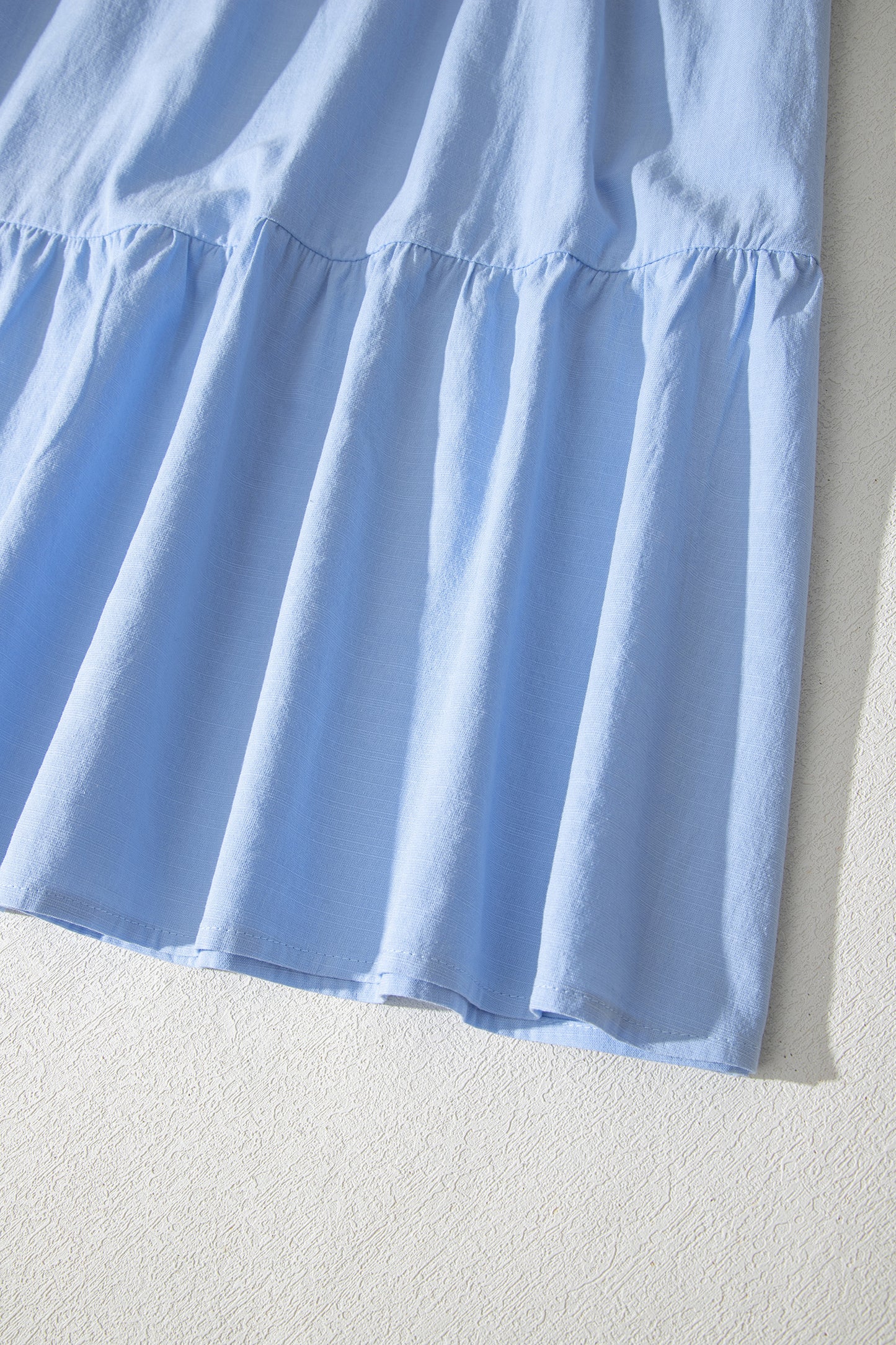 Beau Blue Flowy Tiered Midi Dress