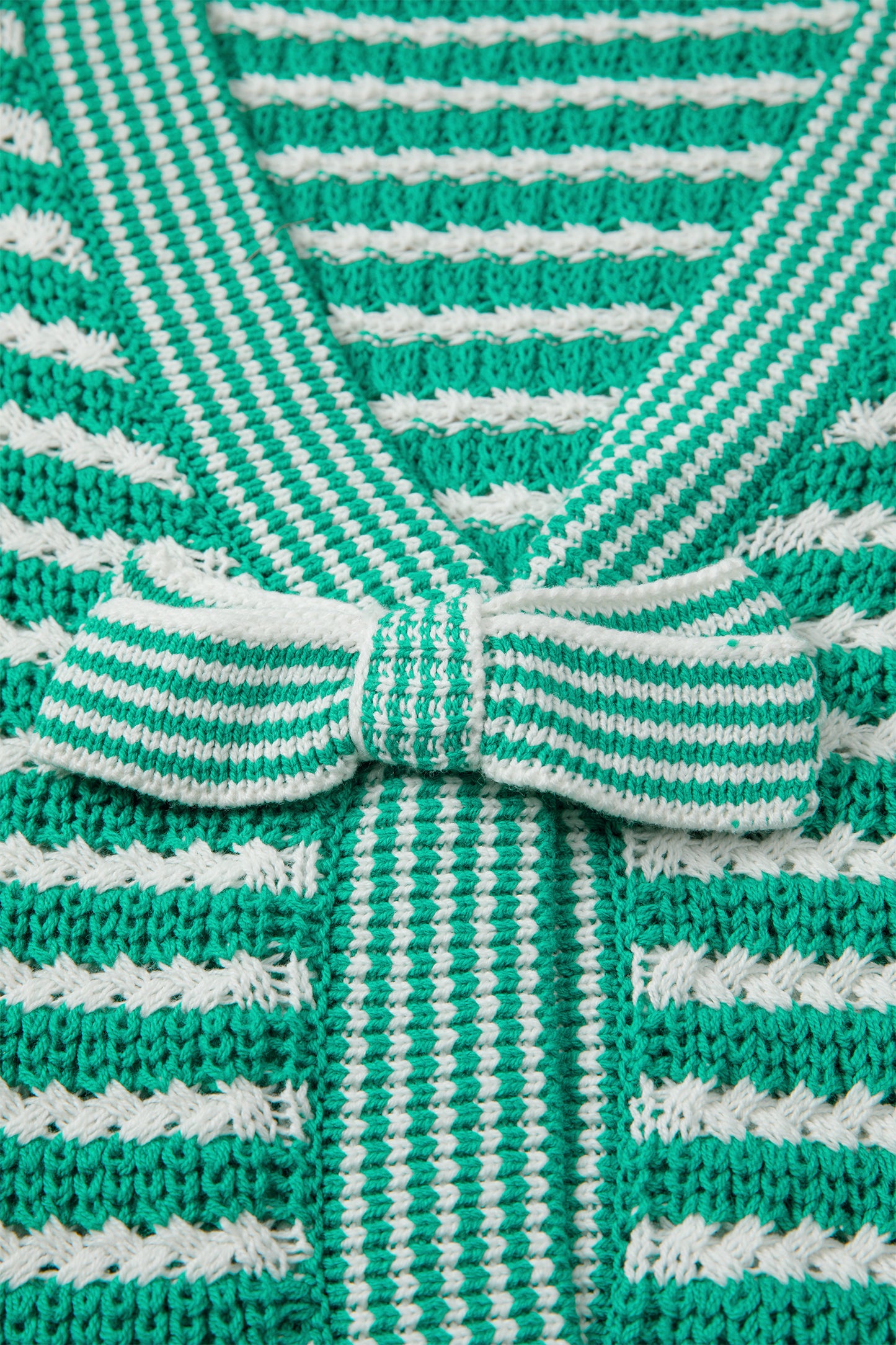 Green Striped Bow Knot Sweater