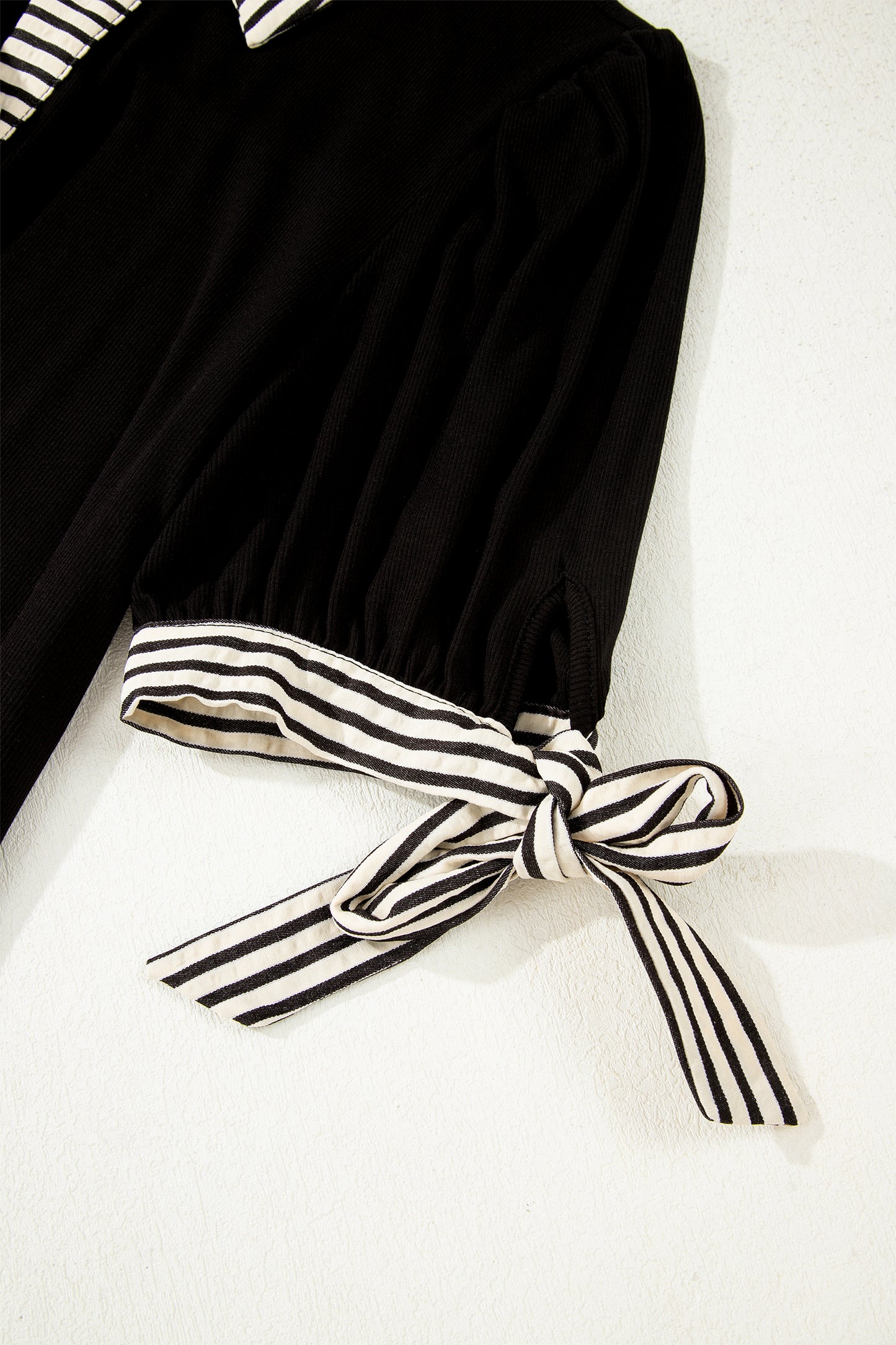 Black Stripe Detail Polo Dress