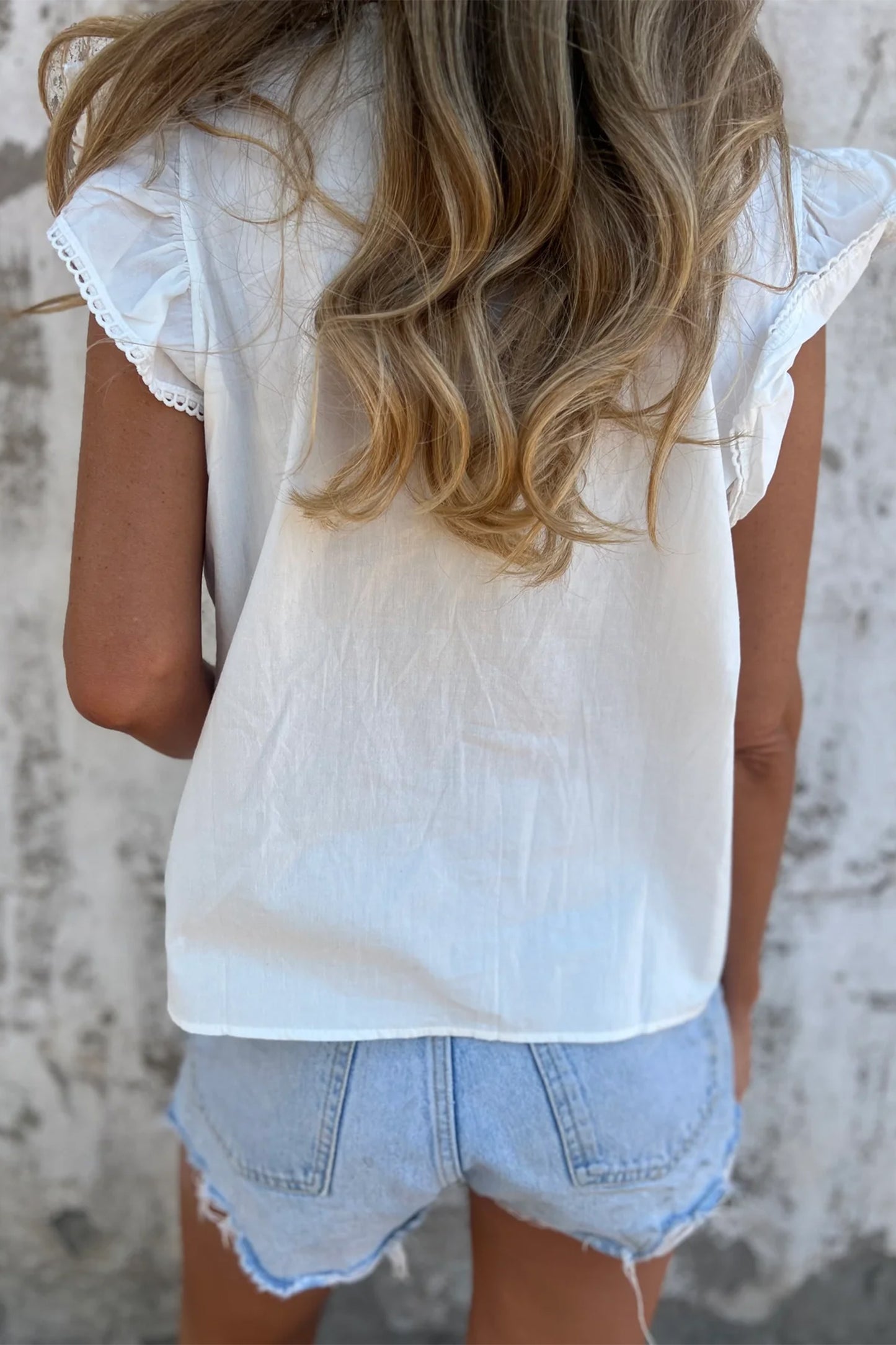 Flutter White Lace Blouse
