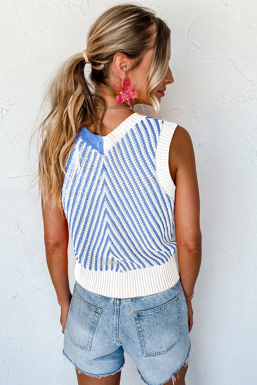 Chevron Knit Sweater Vest