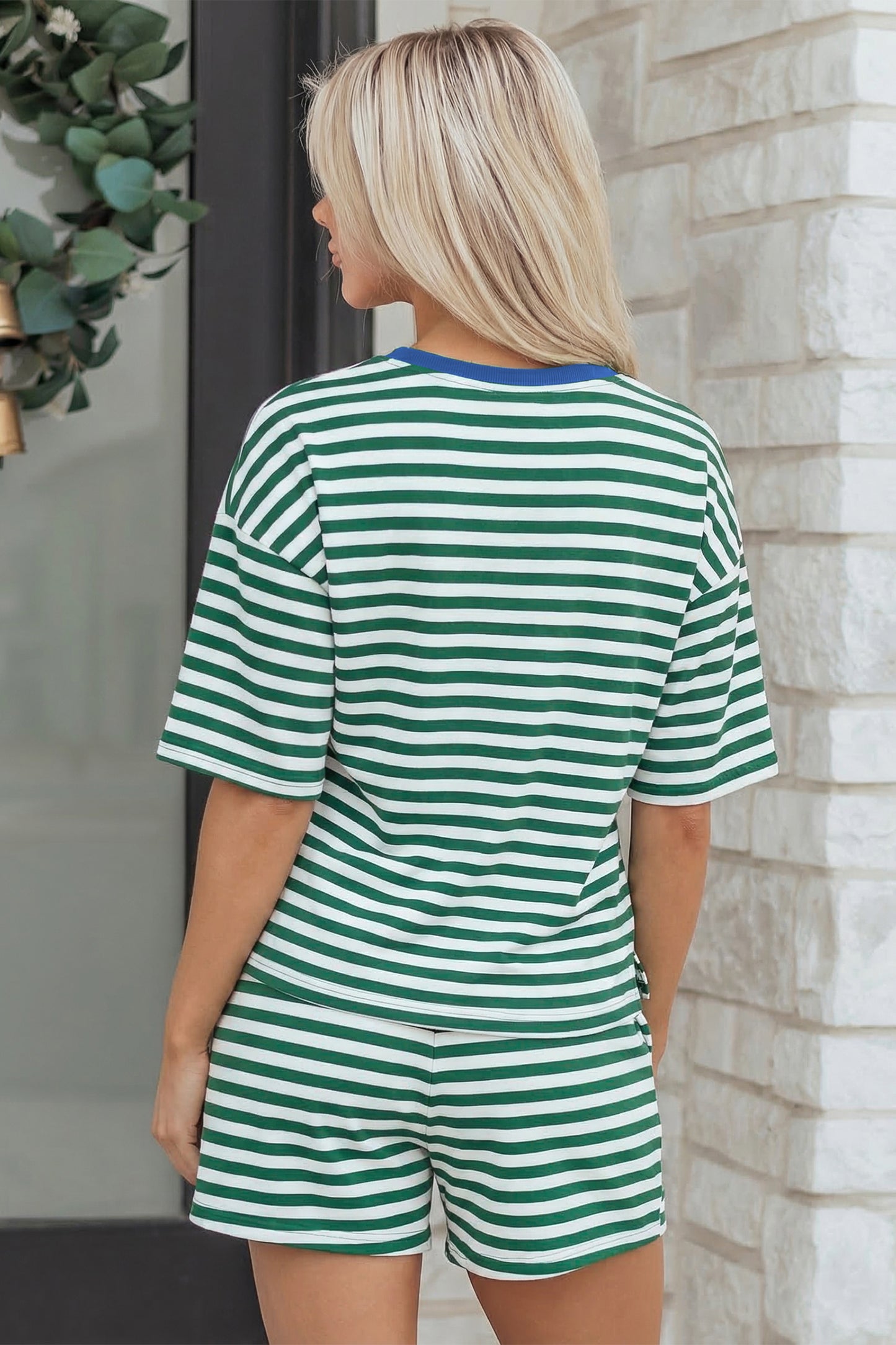 Striped Boxy Terry Shorts & Tee Set