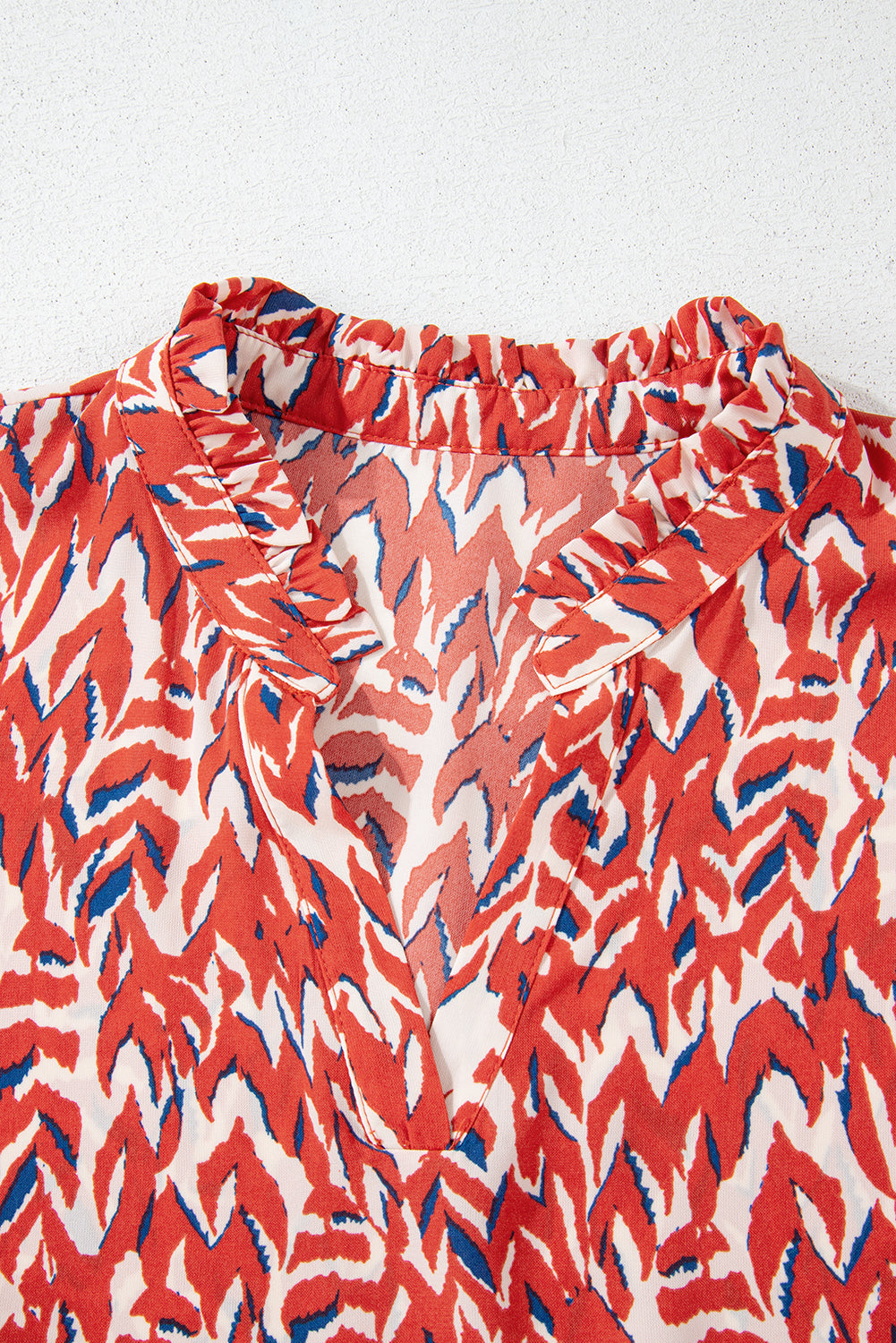 Red Abstract Print Plus Size Maxi Dress