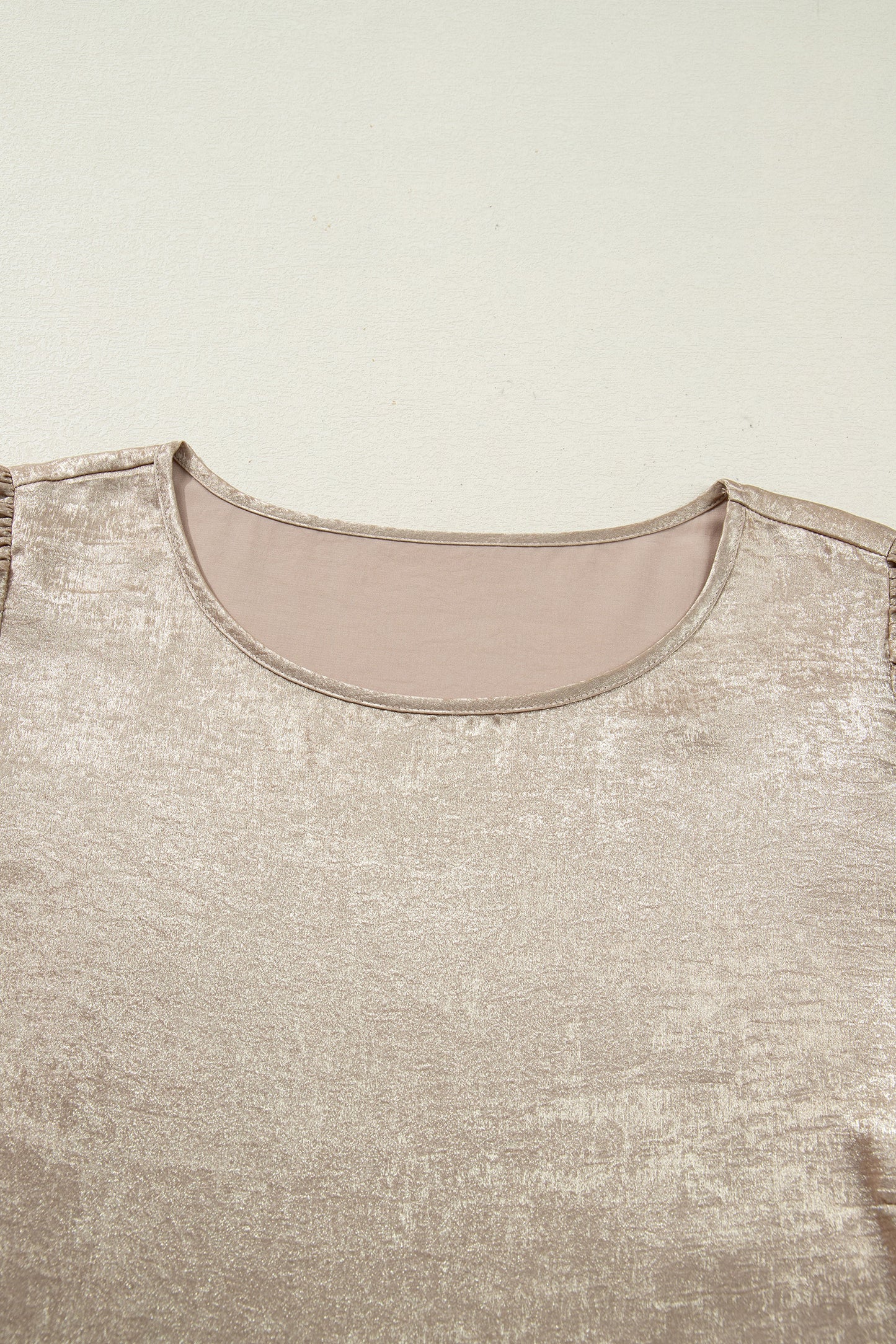 Metallic Flounce Sleeve Blouse in Plus Size