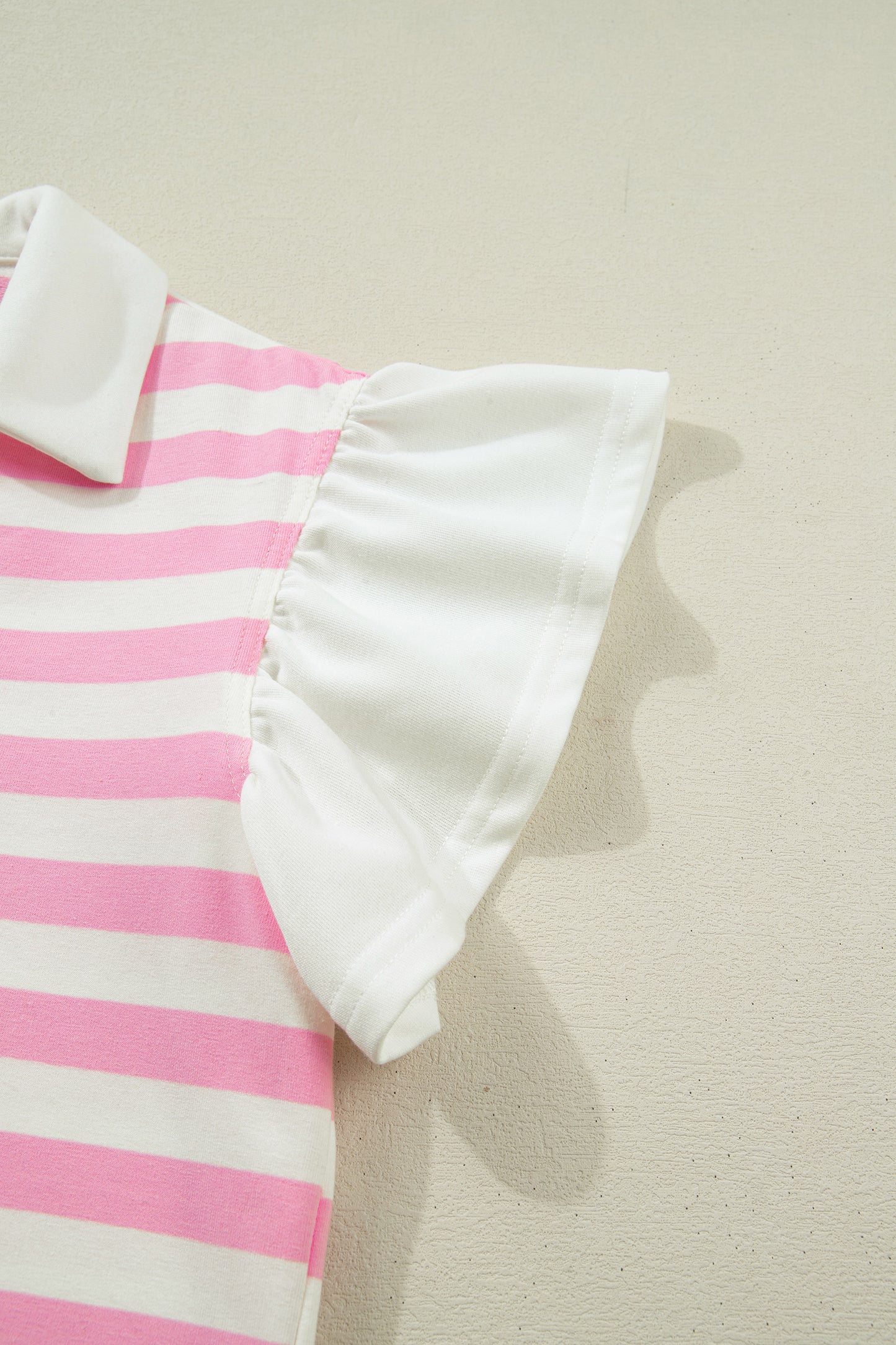 Striped Ruffled Sleeve Blouse