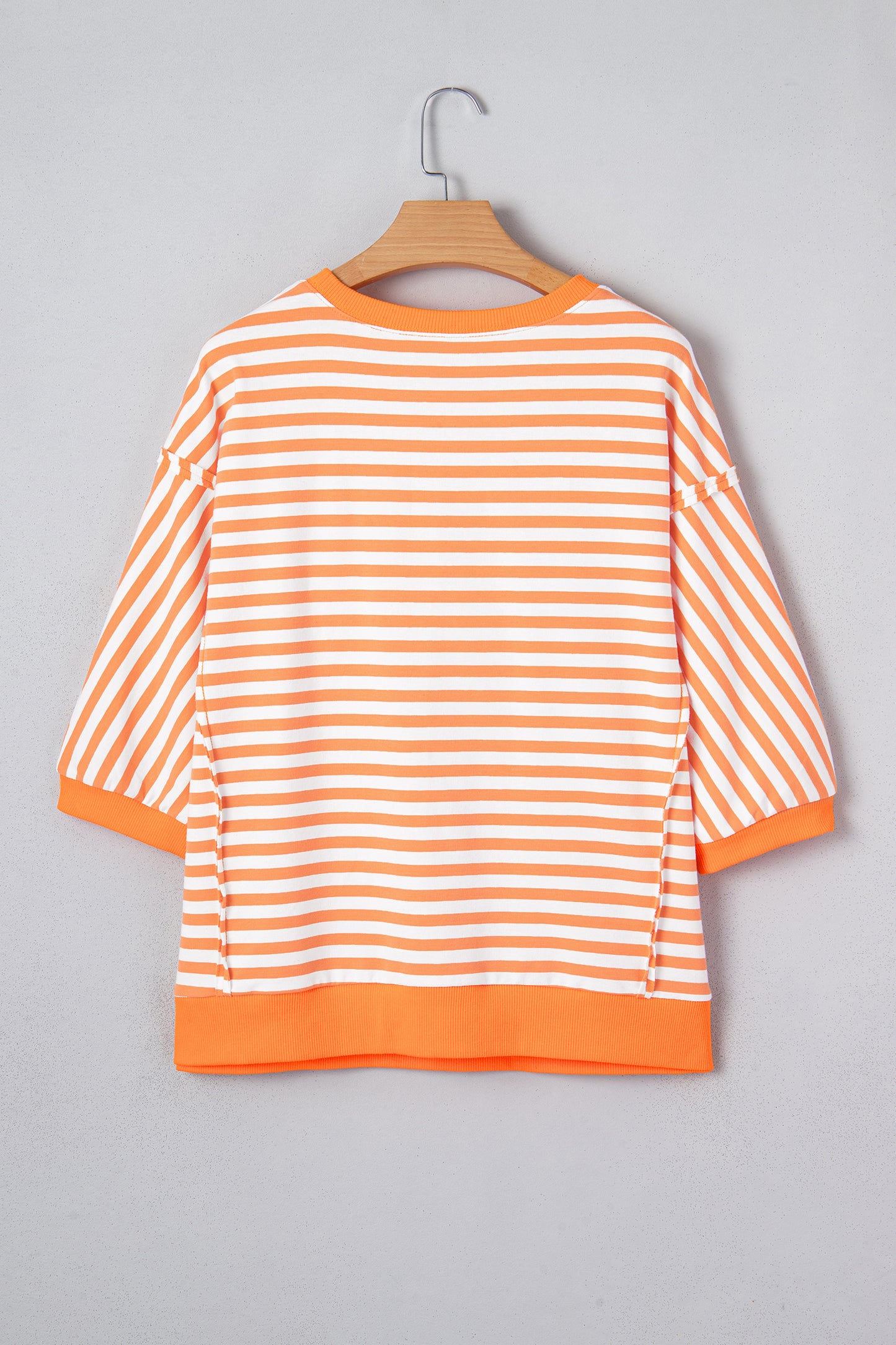 Orange Striped Pullover Top