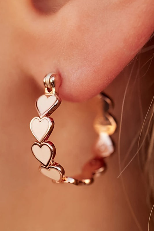 Heart Shape Plated Alloy Earrings