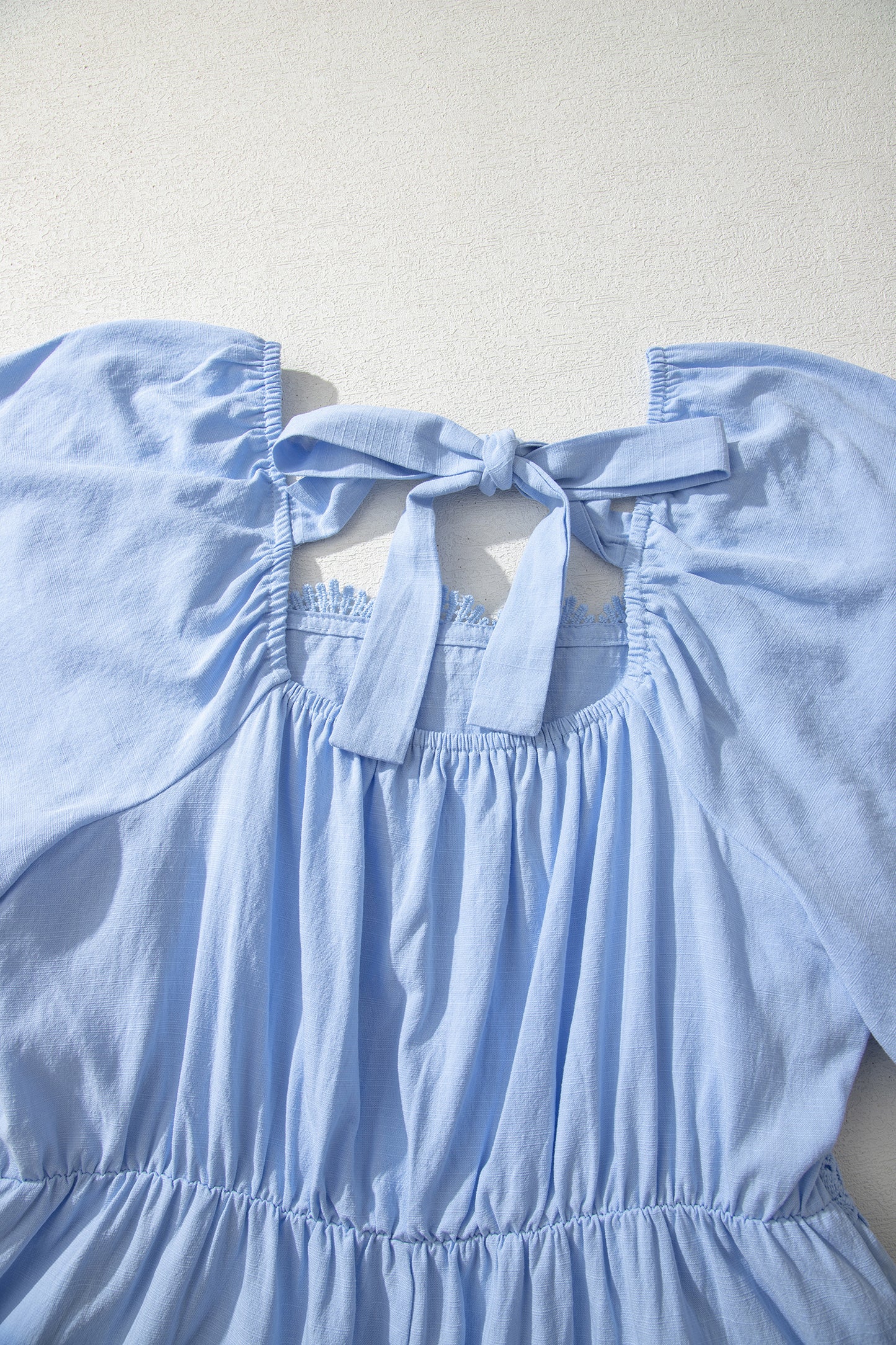 Beau Blue Flowy Tiered Midi Dress