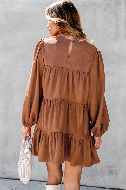 Chestnul Crochet Lace Tiered Mini Dress