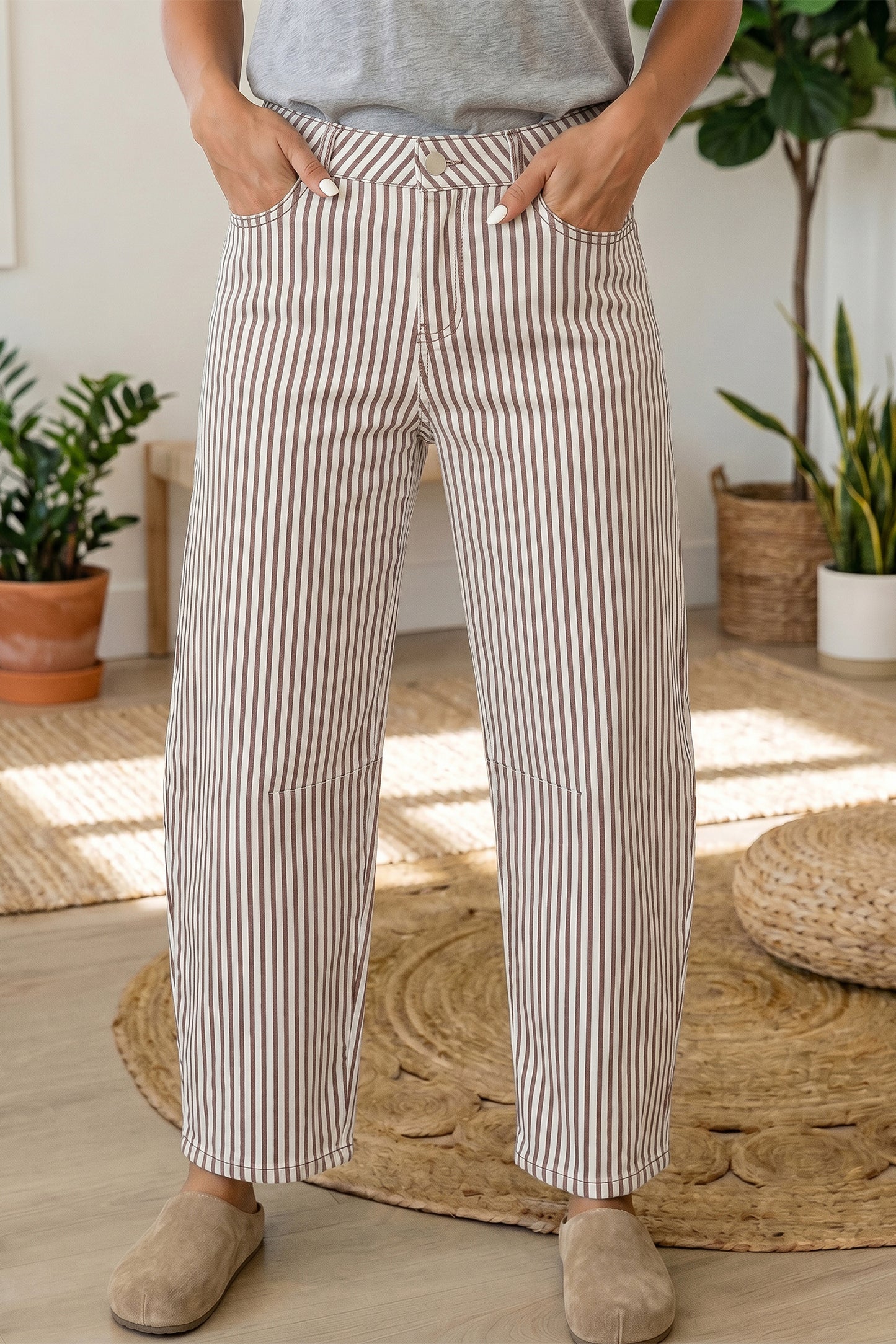 Stay Striped Barrel Jeans