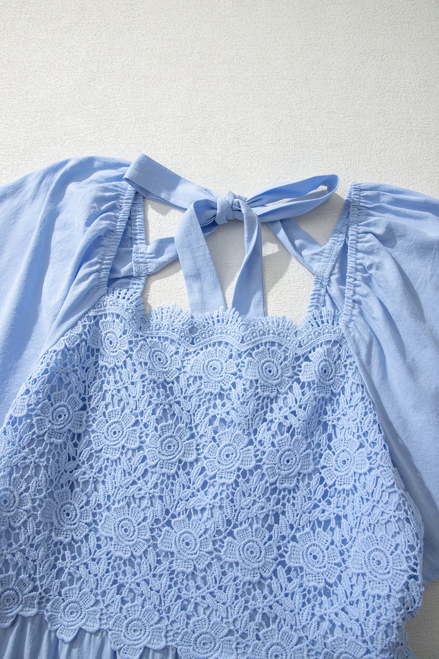 Beau Blue Flowy Tiered Midi Dress