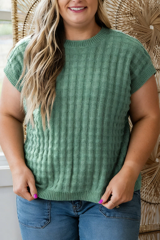 Mist Green Sweater in Plus Size