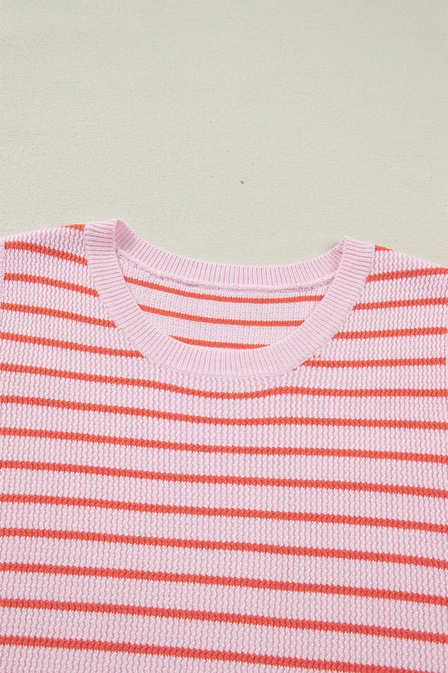 Sweet Striped Knit Sleeveless Sweater