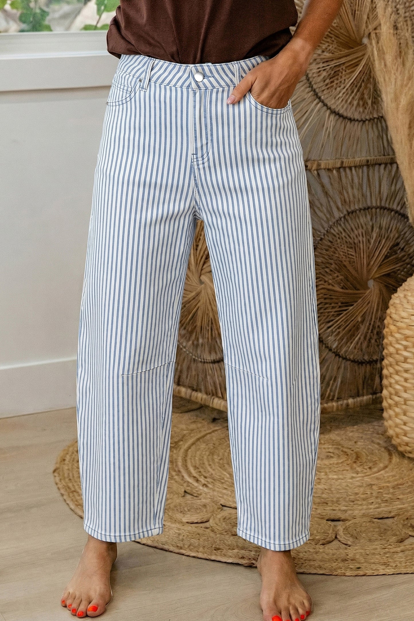 Stay Striped Barrel Jeans