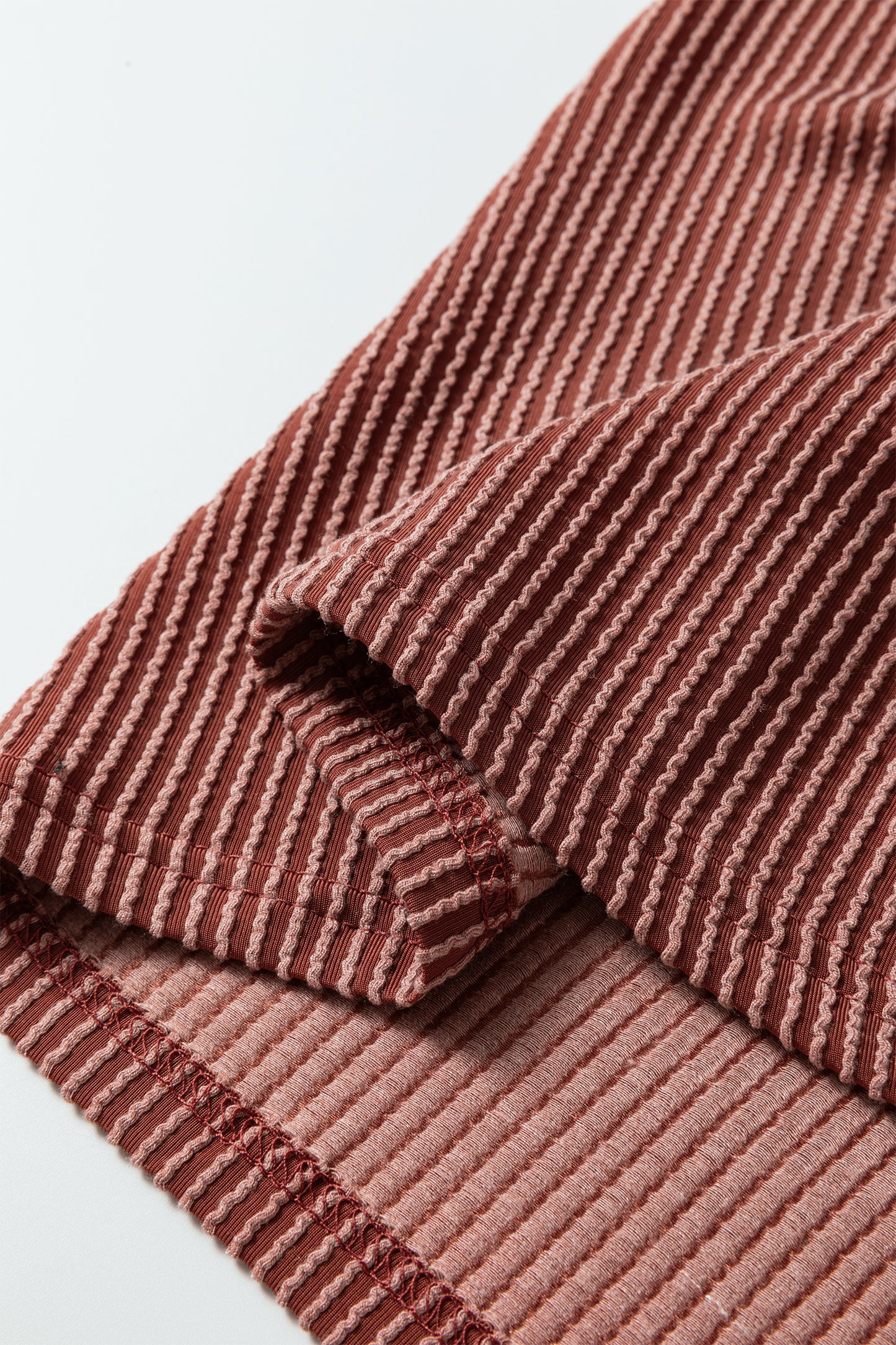 Ruffled Sleeve Ribbed Blouse in Plus Size