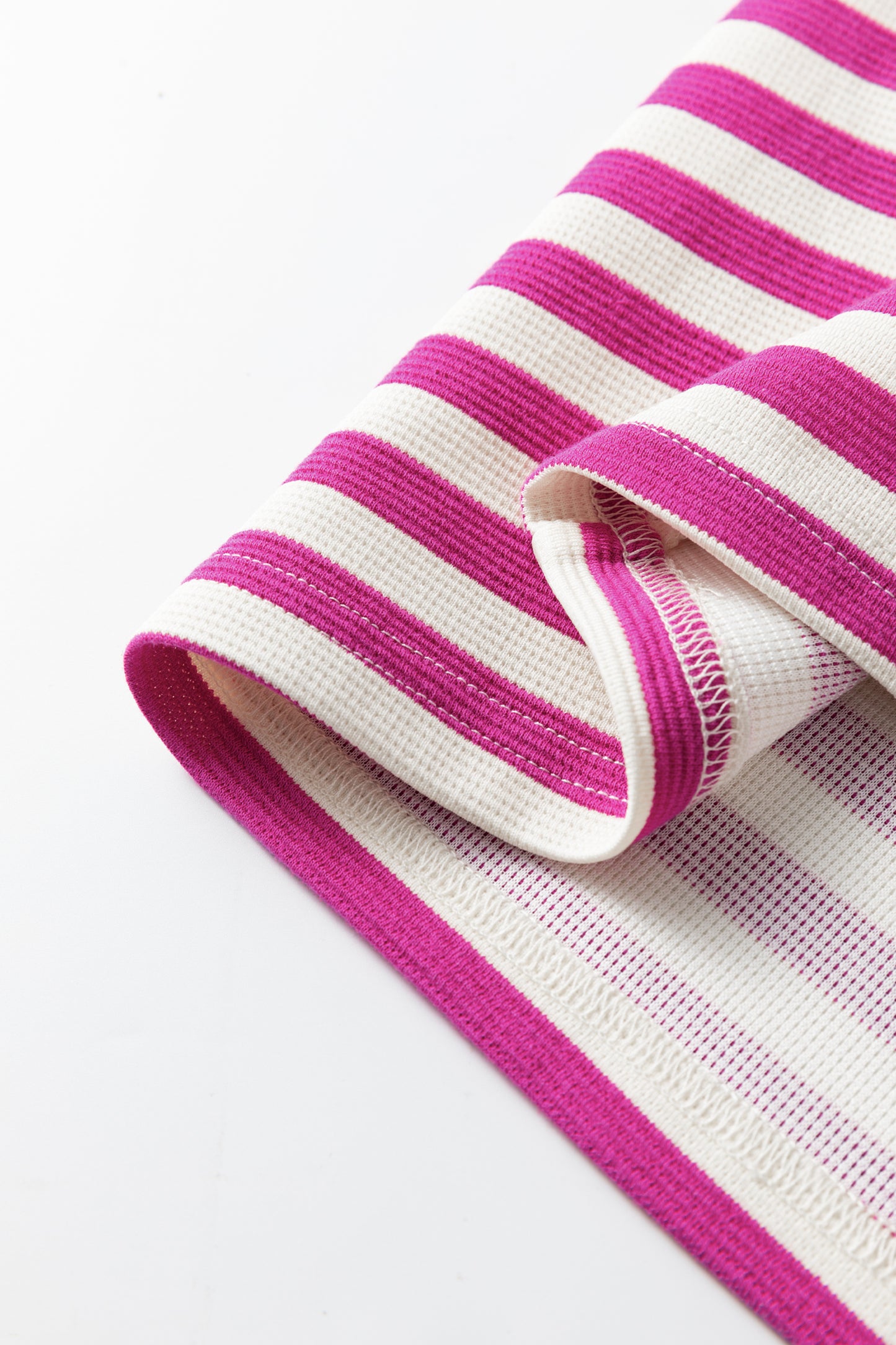 Striped Puff Sleeve Round Neck Tee