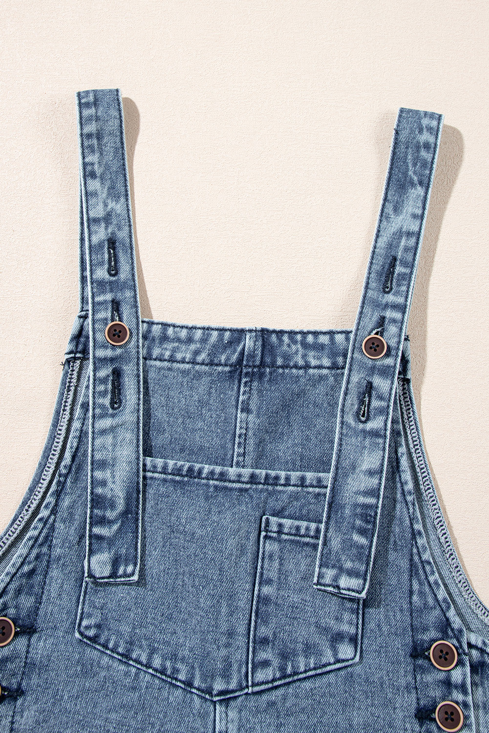 Stone Blue Distressed Denim Overall