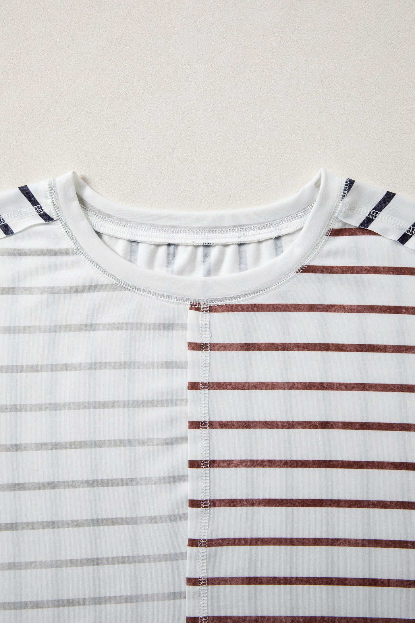 Khaki Stripe Colorblock Tee