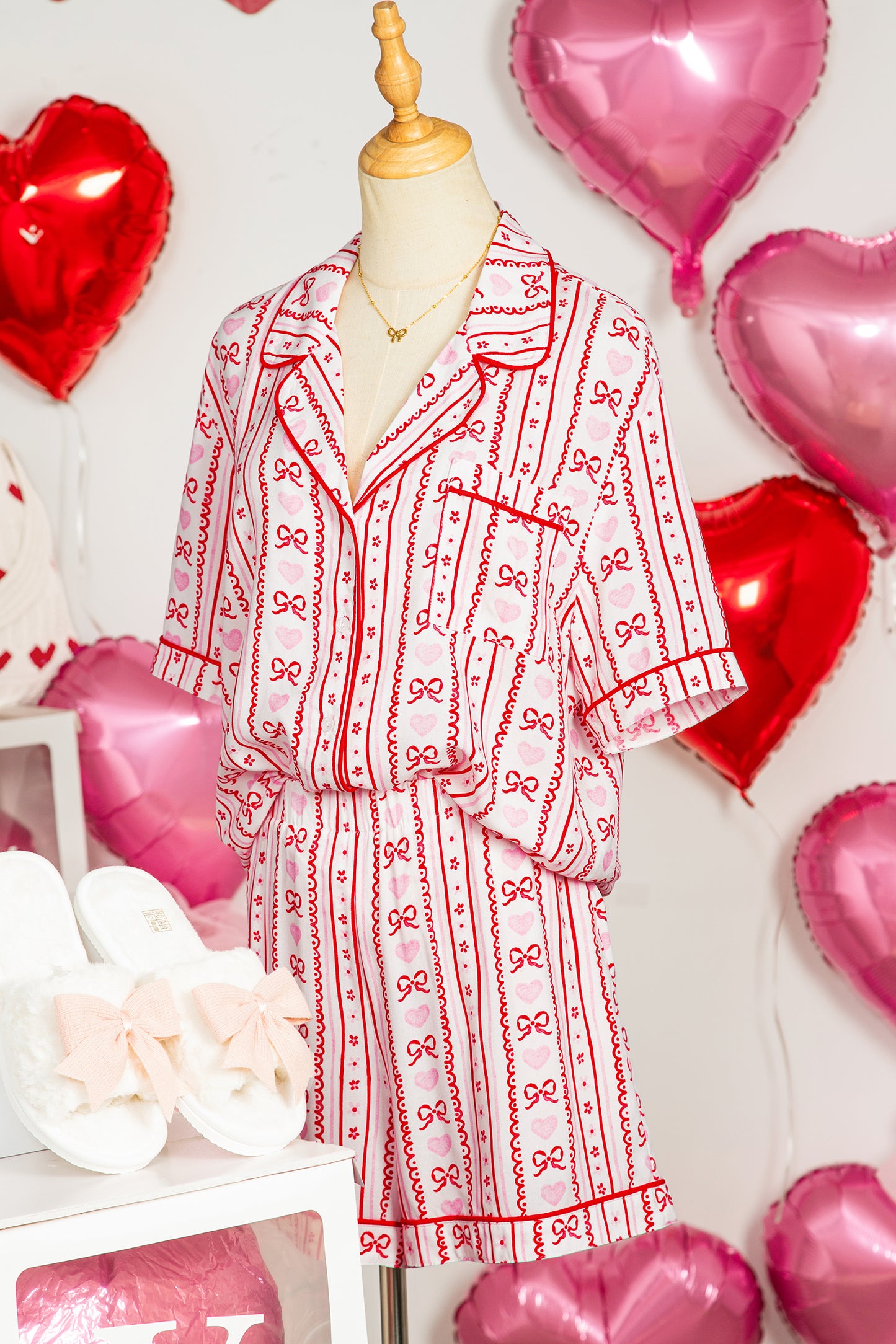 Hearts & Bows 2pc Pajama Set