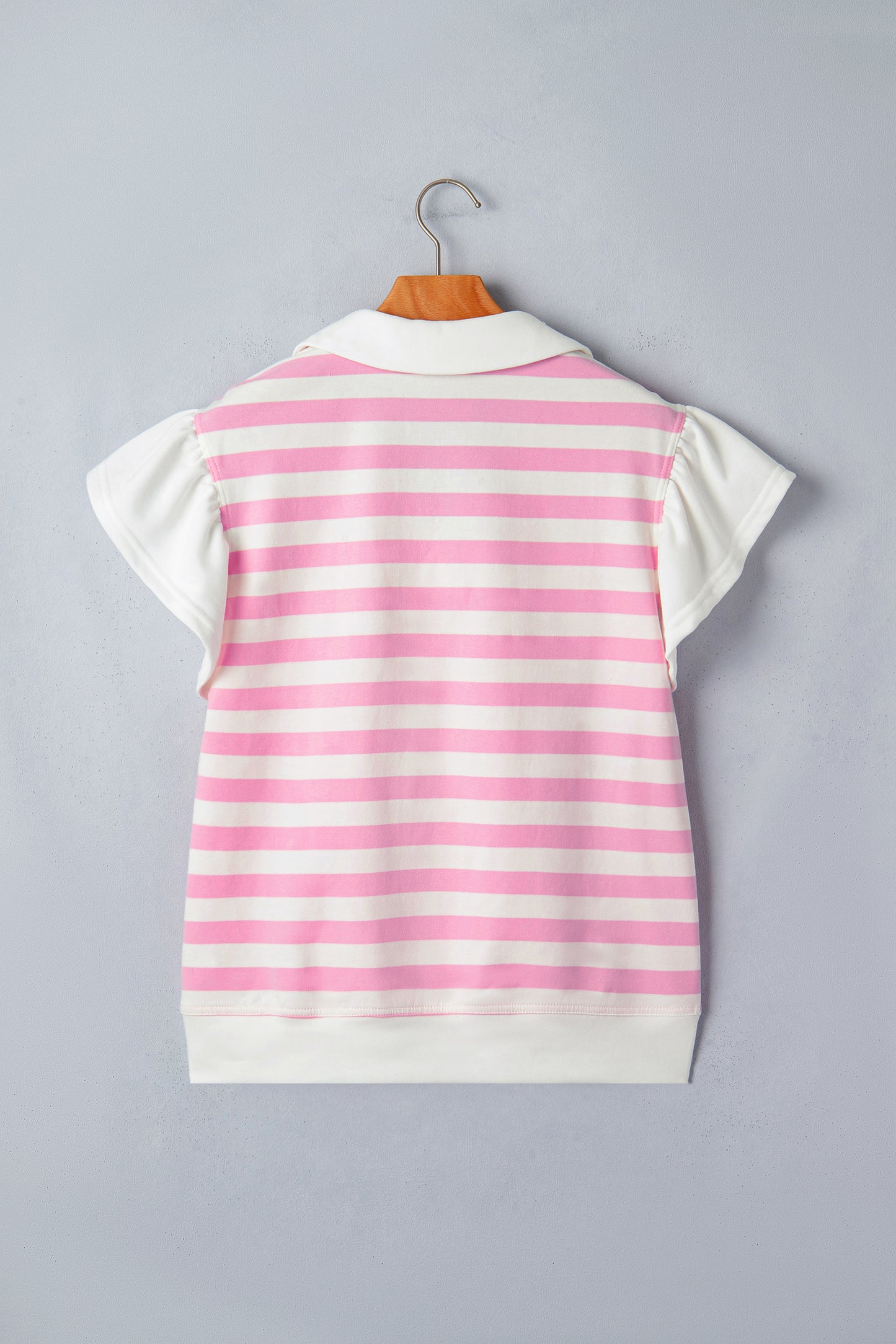 Striped Ruffled Sleeve Blouse