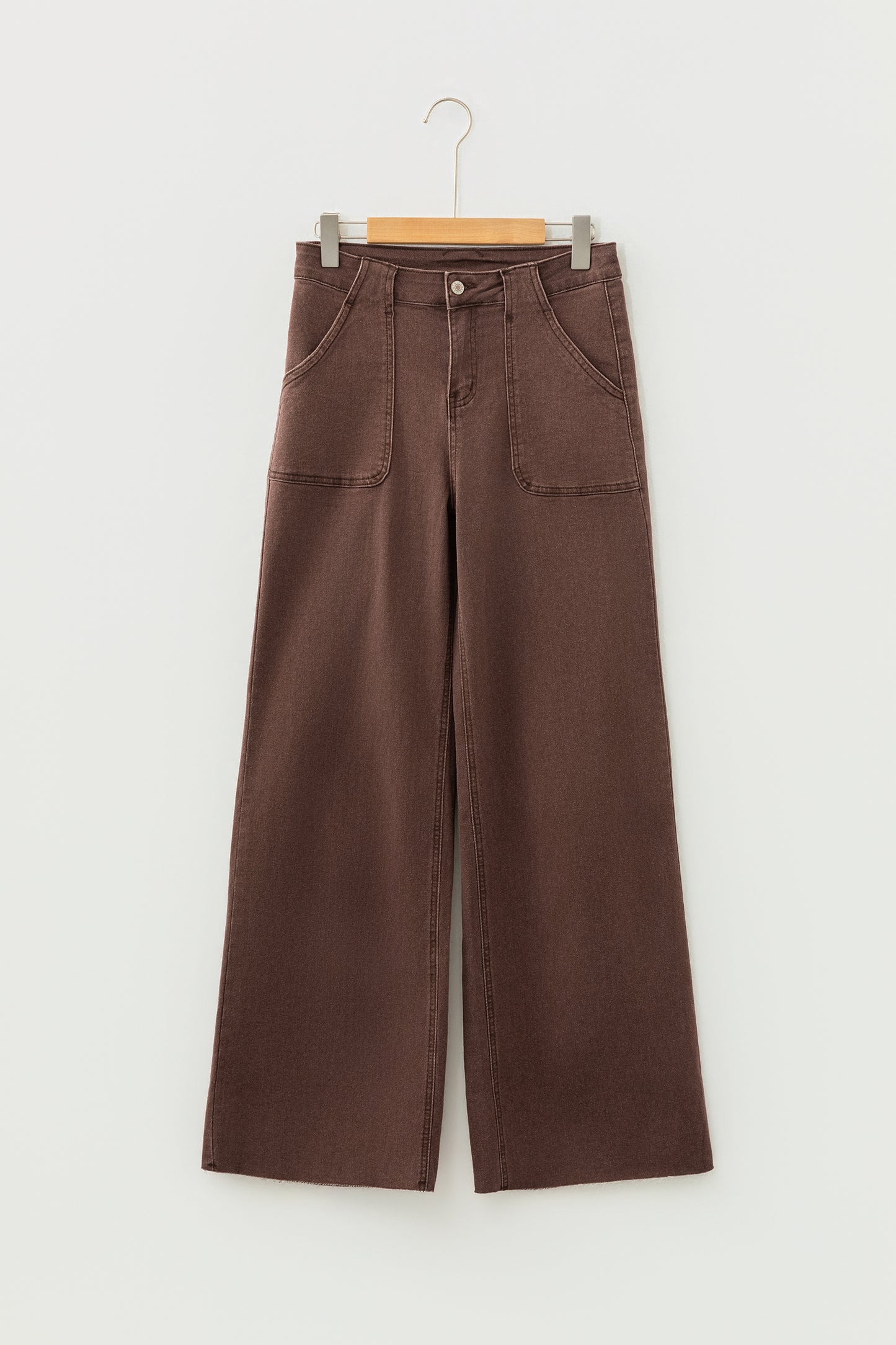 Dark Brown Retro Washed Loose Jeans