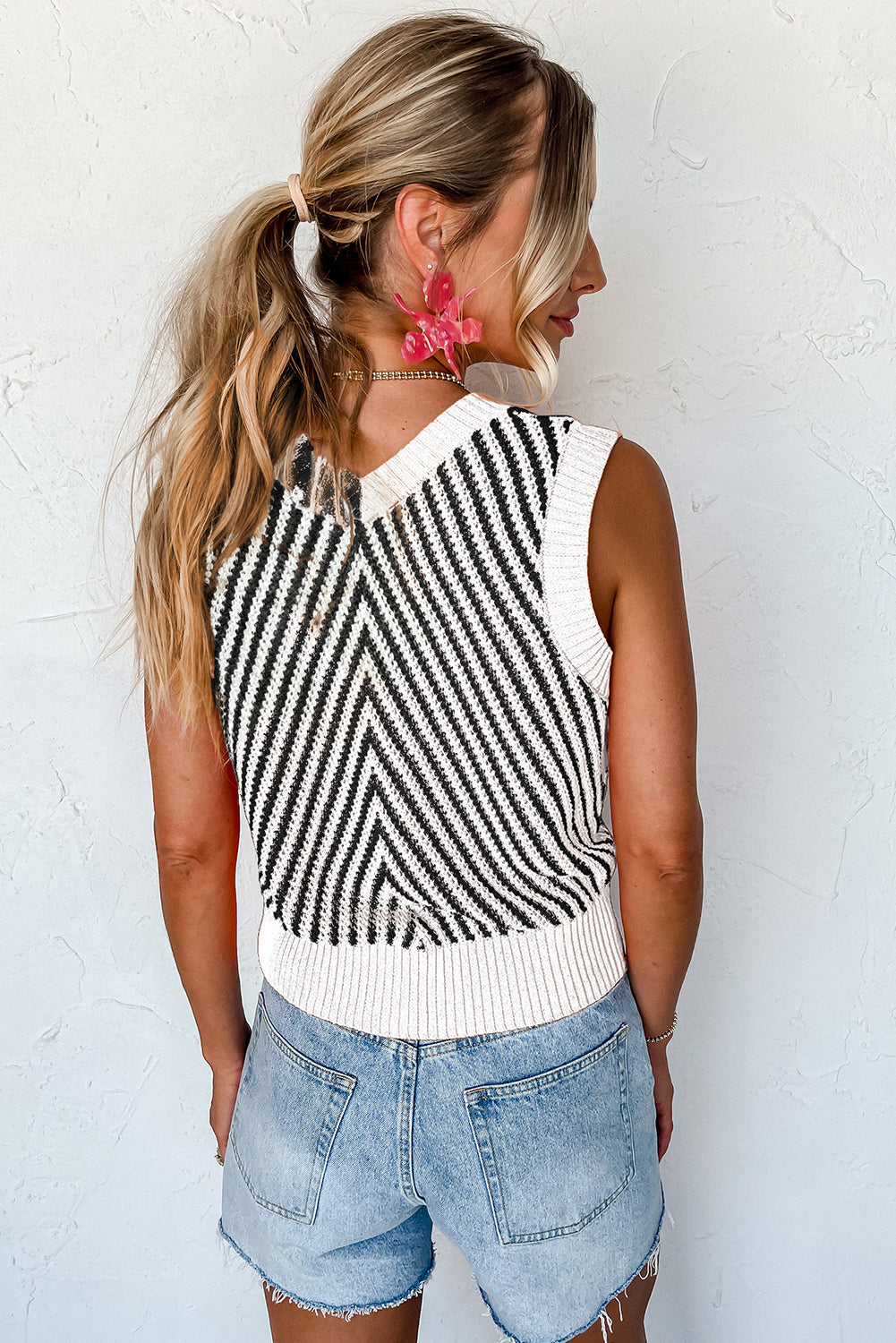 Chevron Knit Sweater Vest