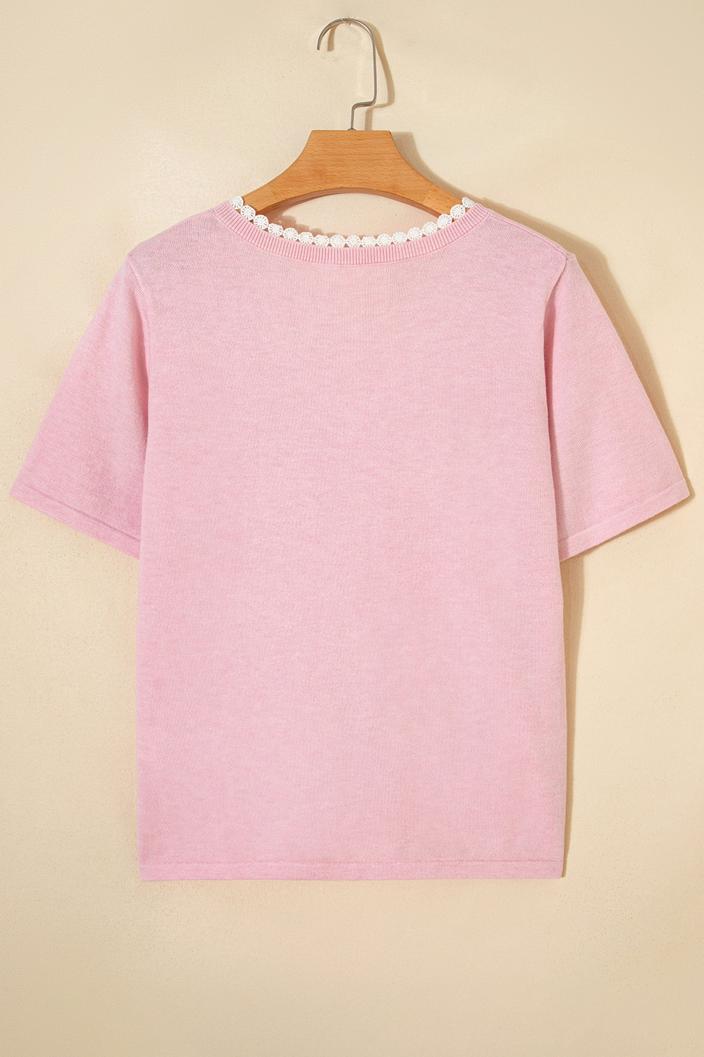 Strawberry Pink Short Sleeve Sweater