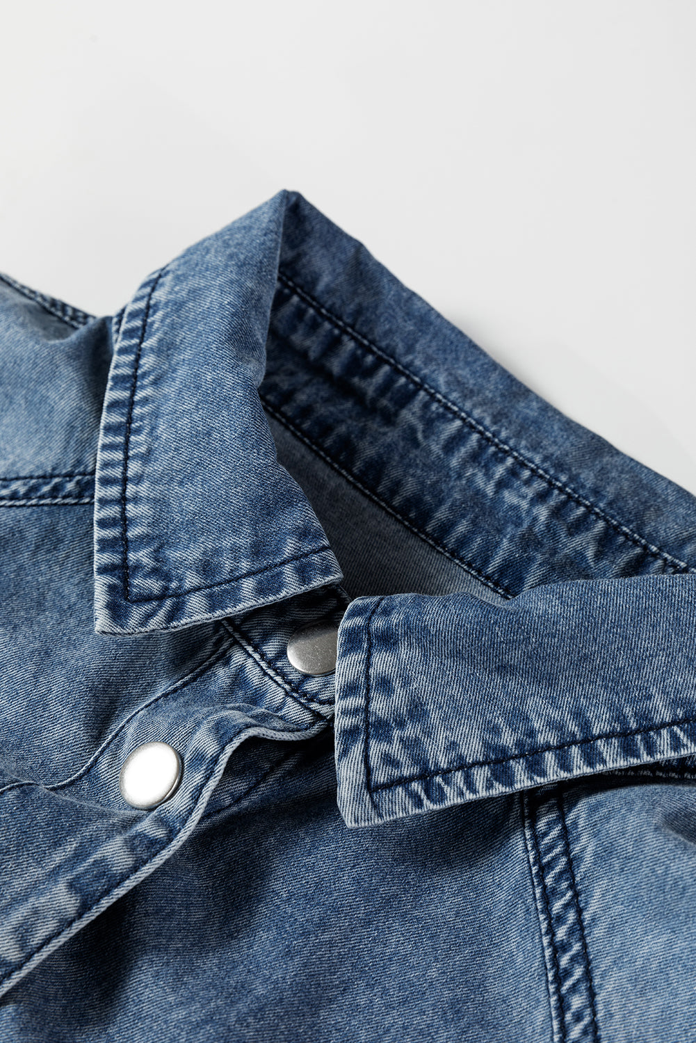 Raw Hem Denim Loose Shirt Dress