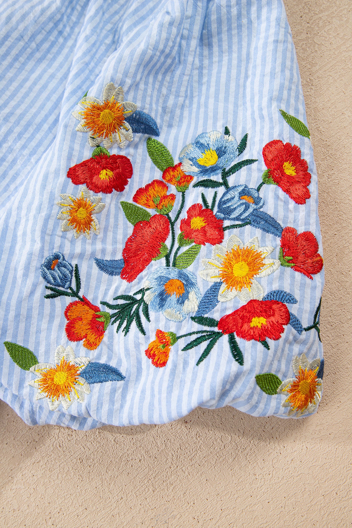Blue Sky Ruffle Trim Top