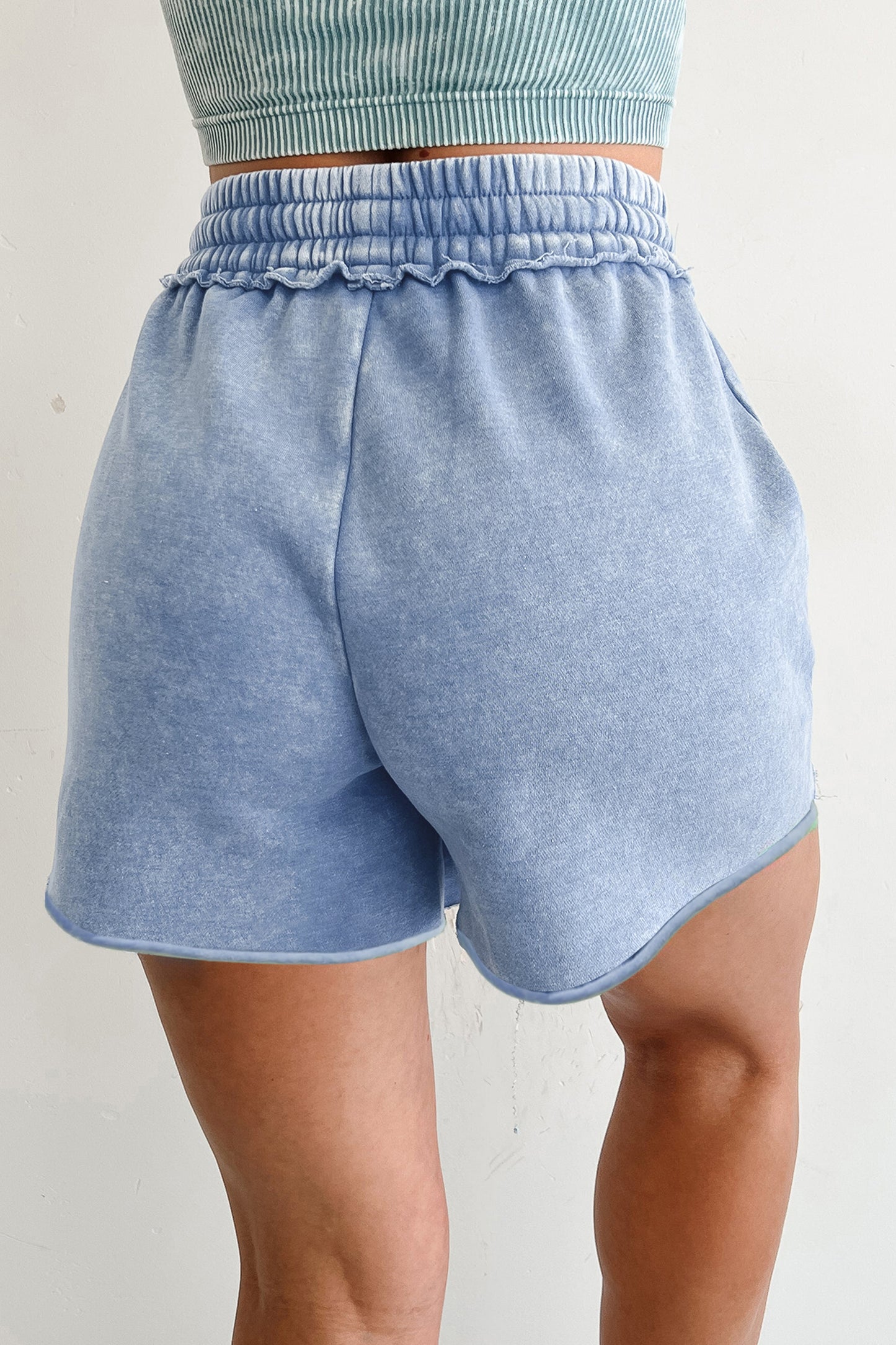 Rose Red Mineral Washed Raw Cut Shorts