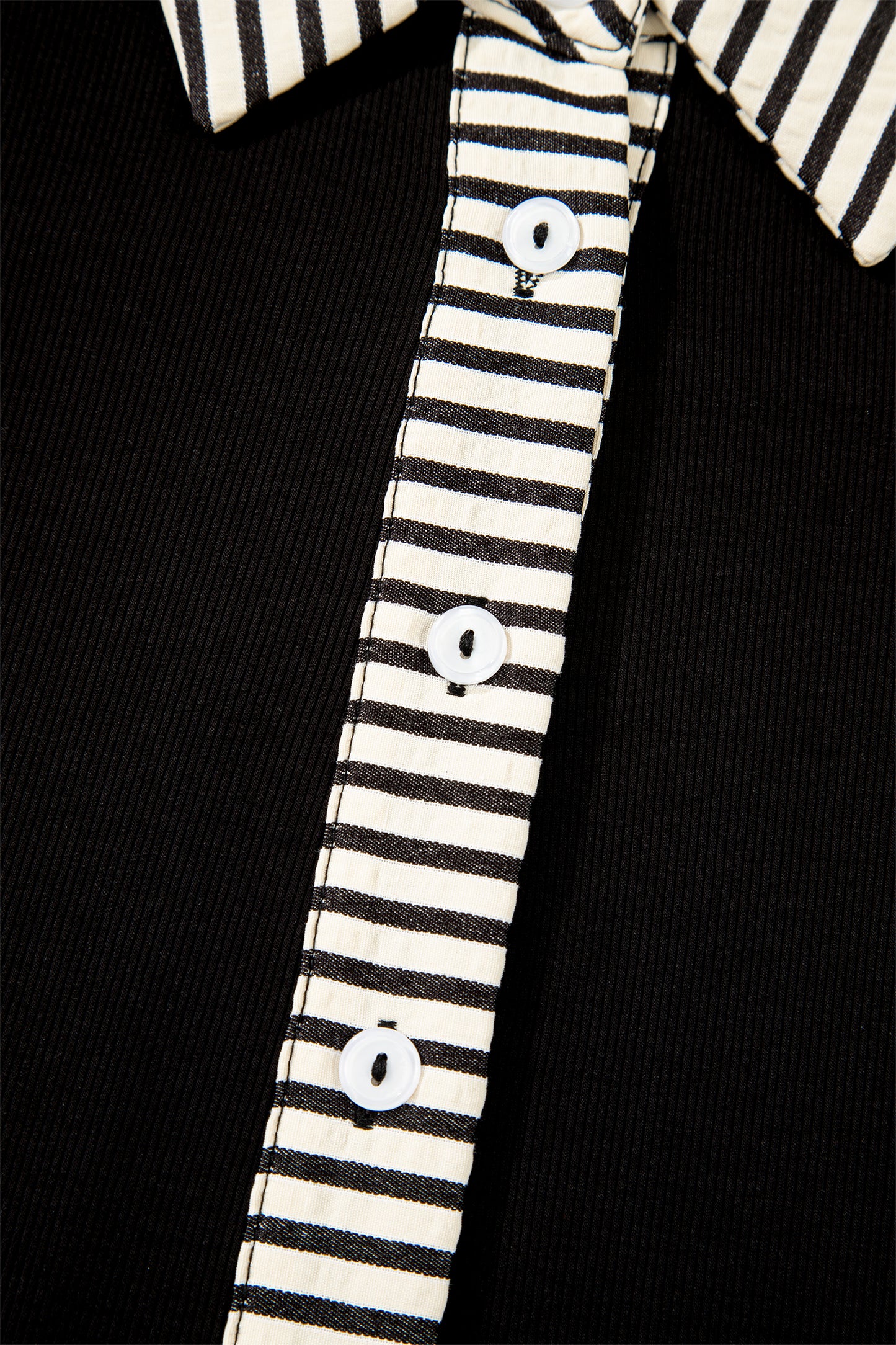 Black Stripe Detail Polo Dress