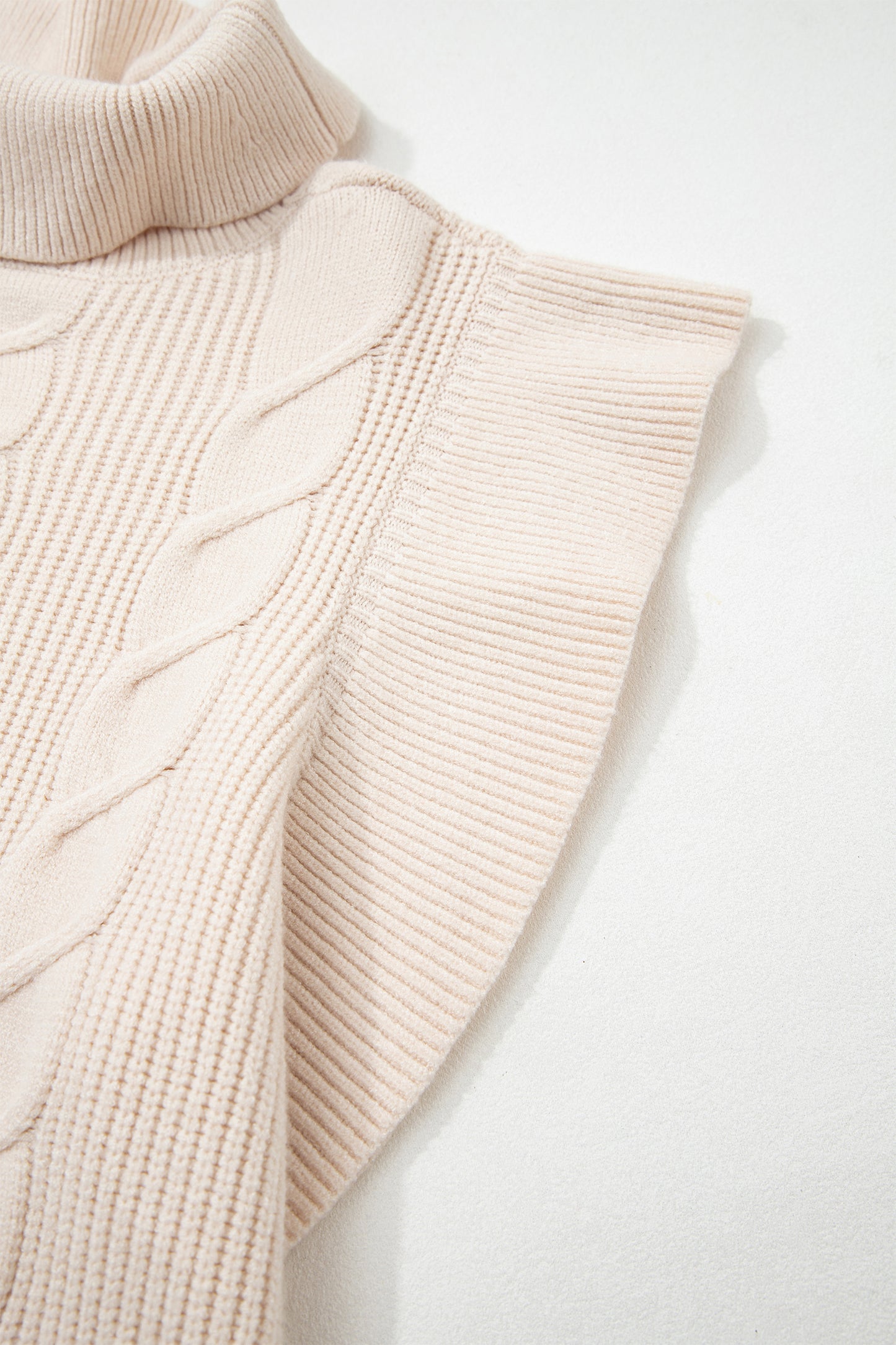 Ruffle Sleeve Cable Knit Sweater
