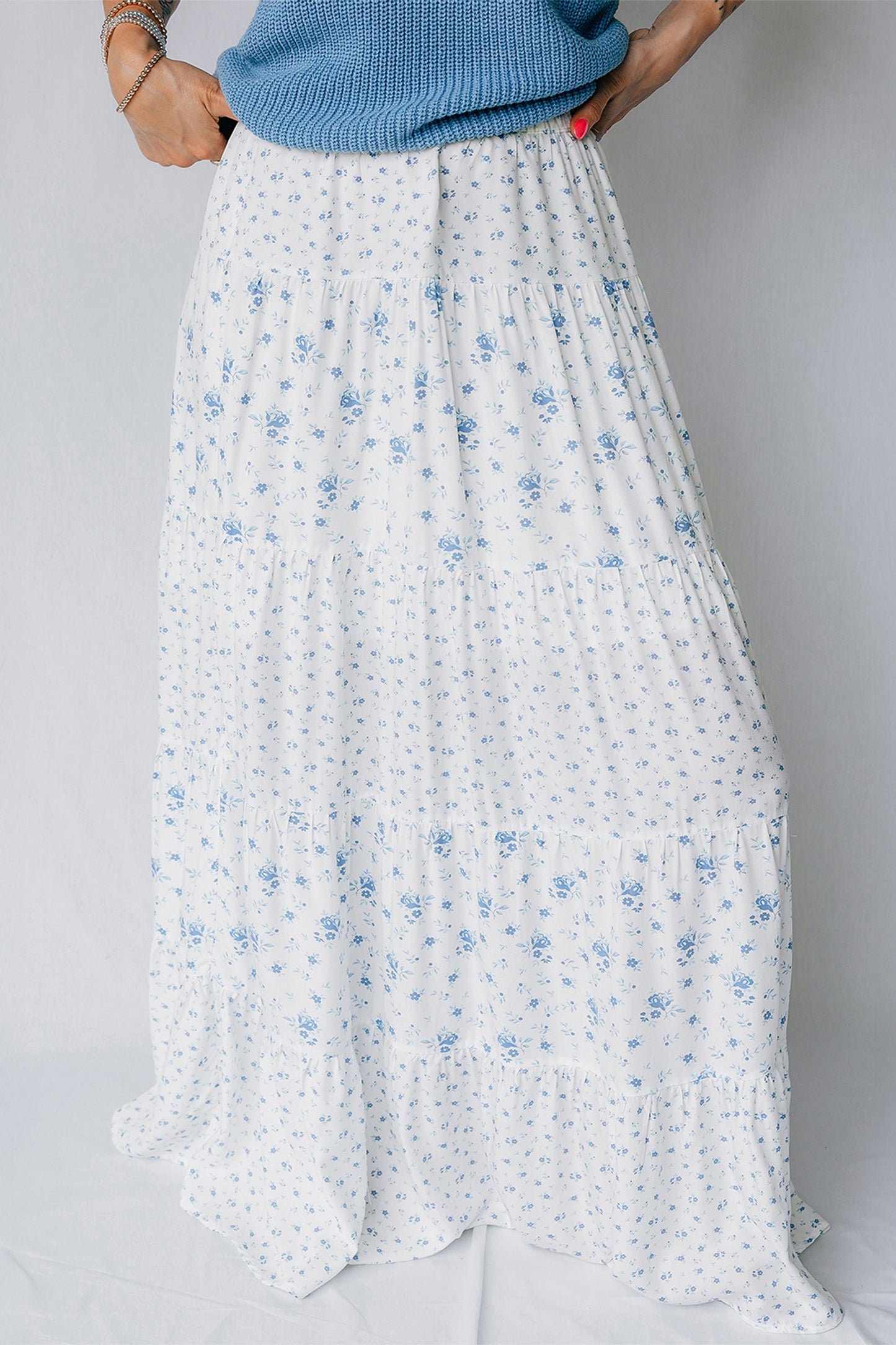 Tiny Floral Maxi Skirt
