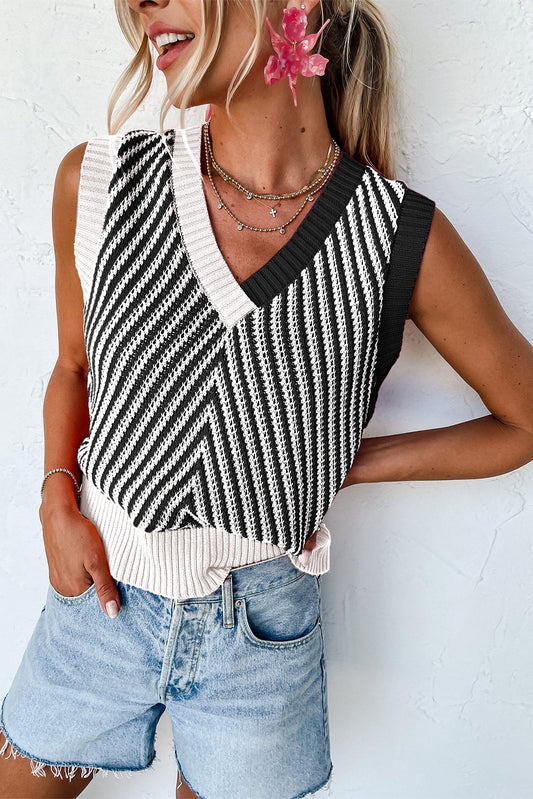 Chevron Knit Sweater Vest