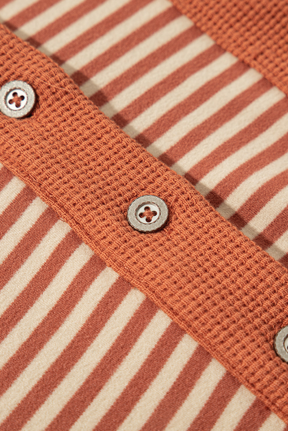 Rust Striped Plus Size Long Sleeve Top