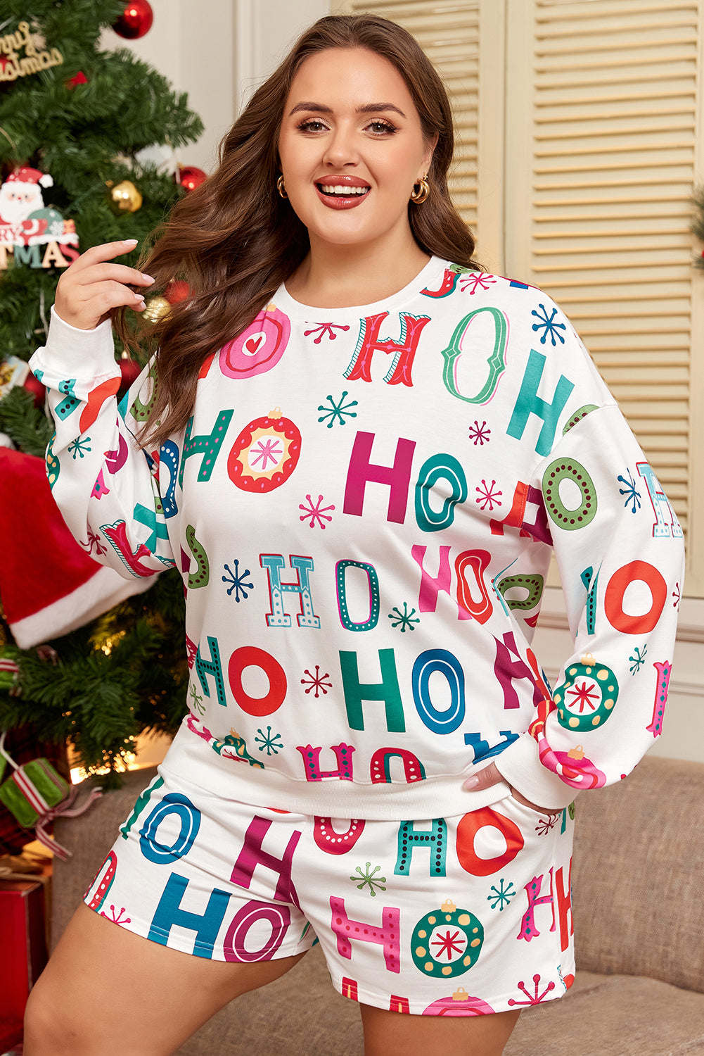 Ho Ho Ho Plus Size 2pc Lounge Set