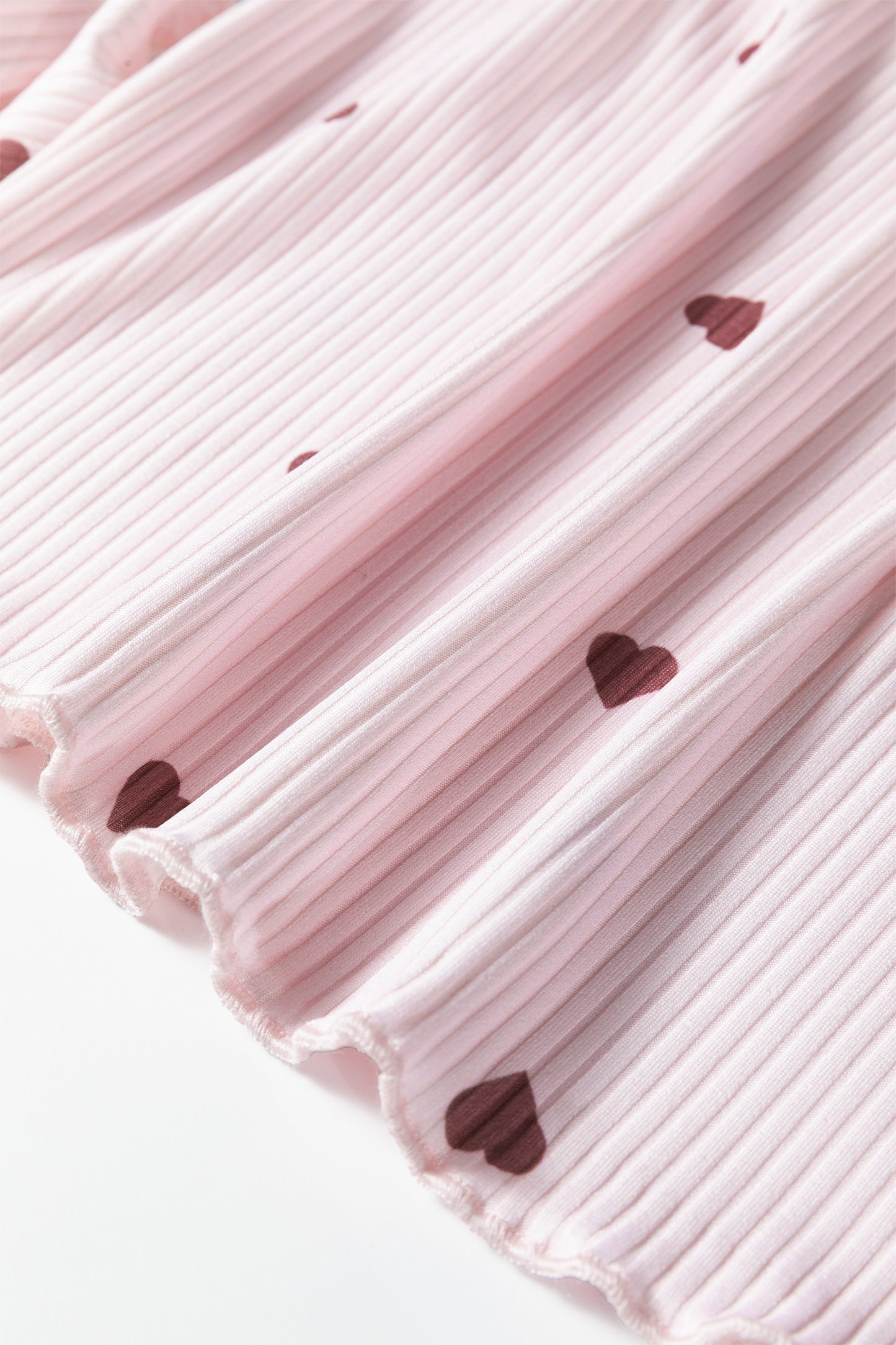 Pink Valentine Ribbed Knit Lounge Set