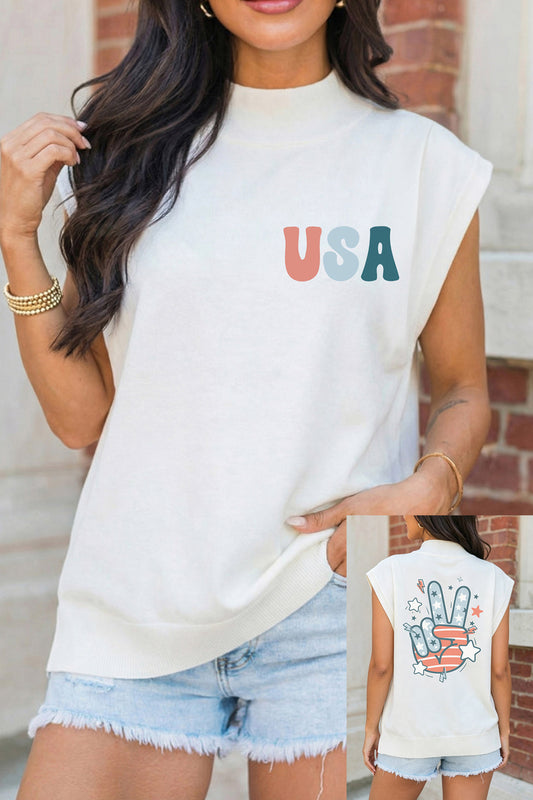 Born in the USA Mock Neck Tee