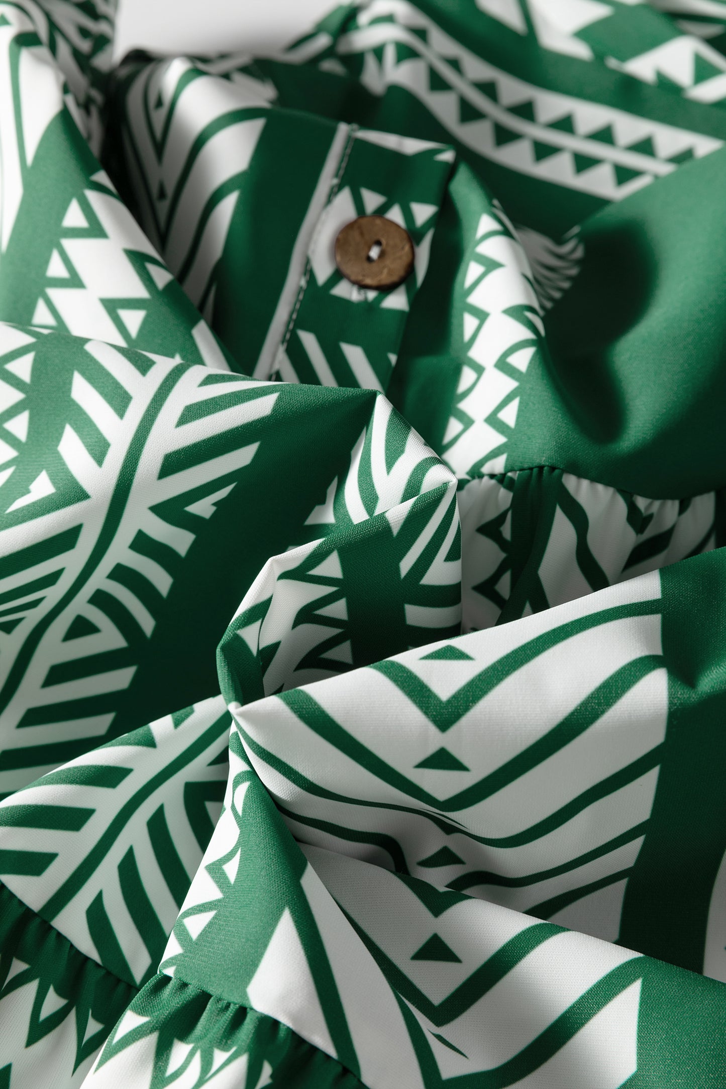 Green Boho 3/4 Sleeve Dress