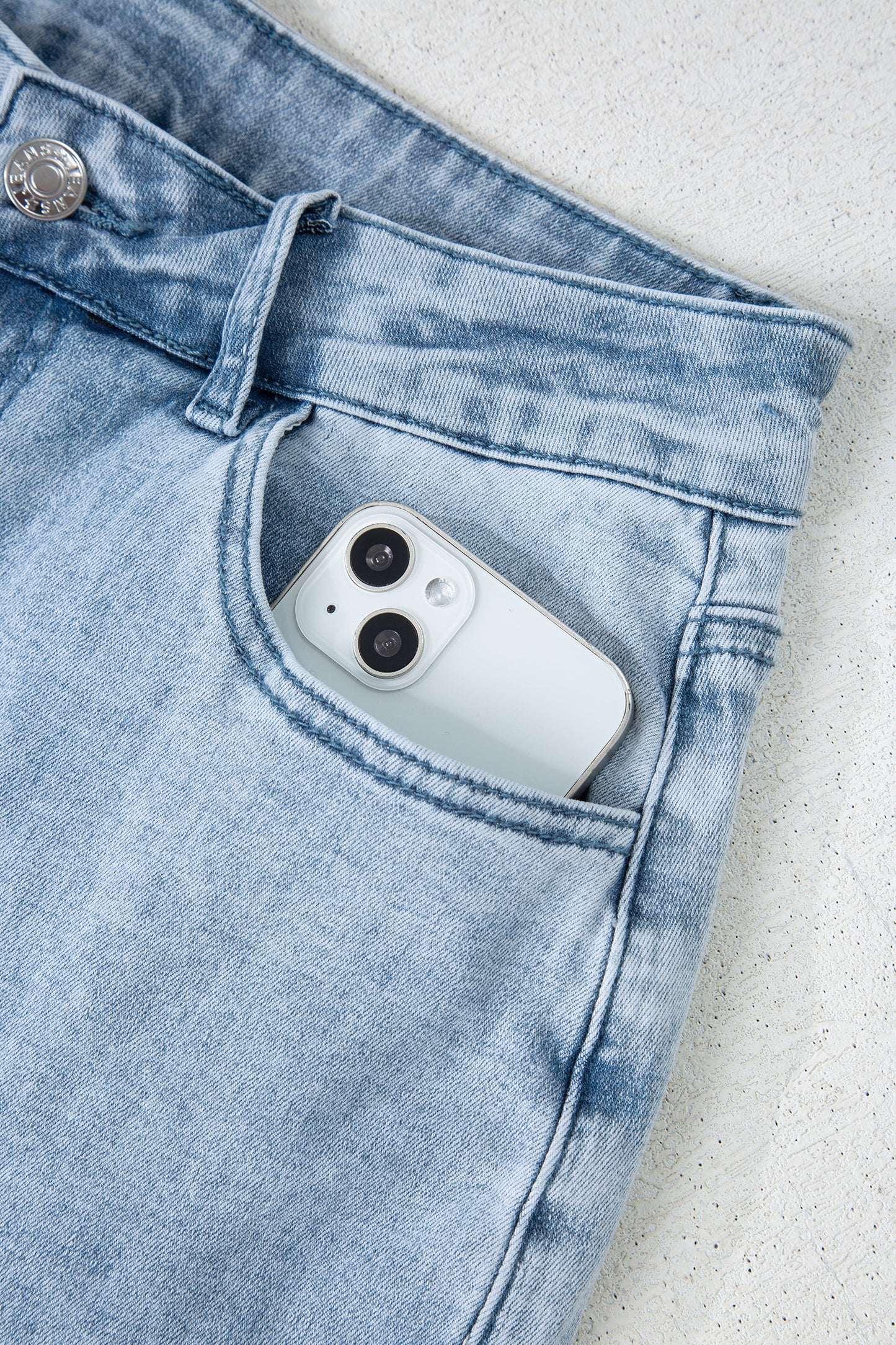 Beau Blue Bow Detail Straight Leg Jeans