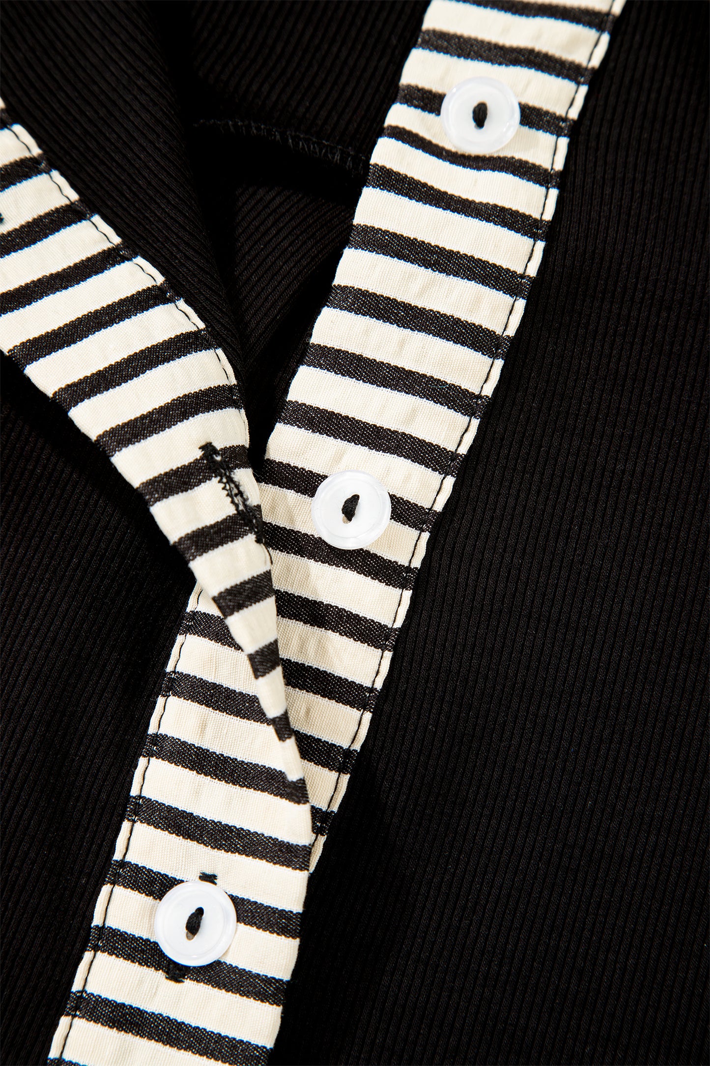 Black Stripe Detail Polo Dress