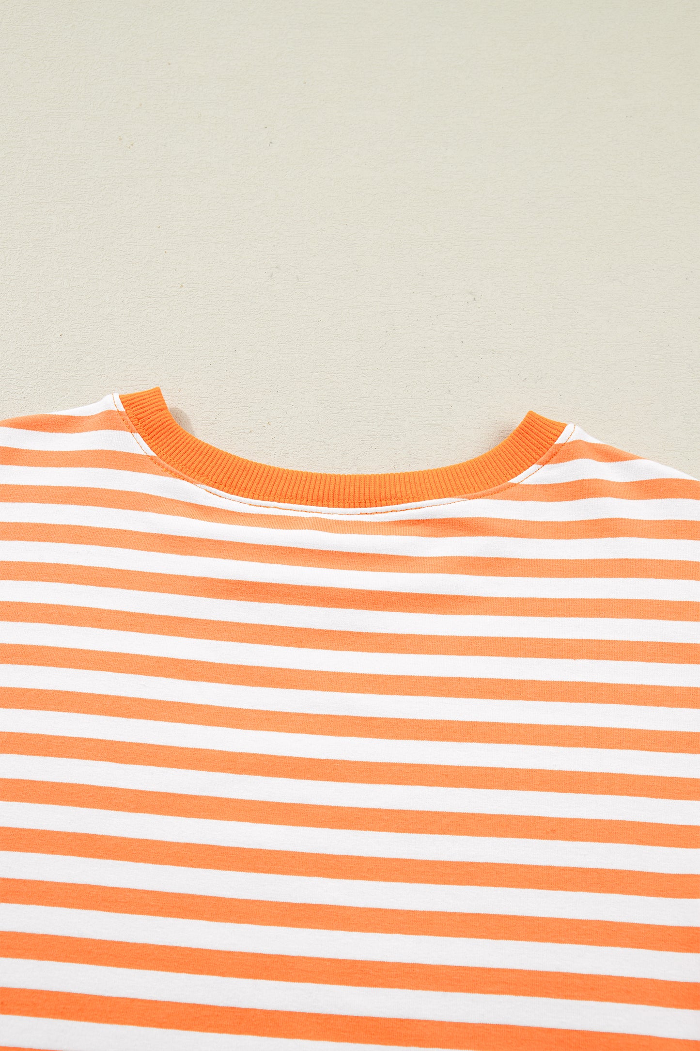 Orange Striped Pullover Top