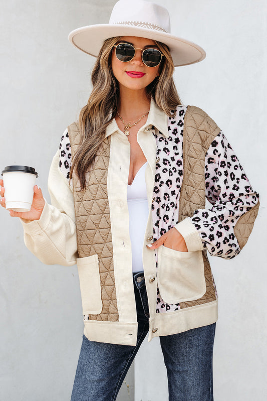 Waffle Quilted Button Front Jacket