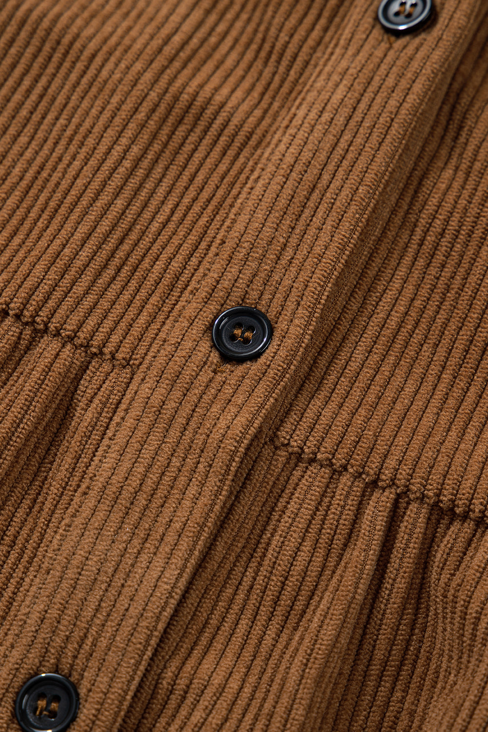 Camel Corduroy Plus Size Shirt Dress