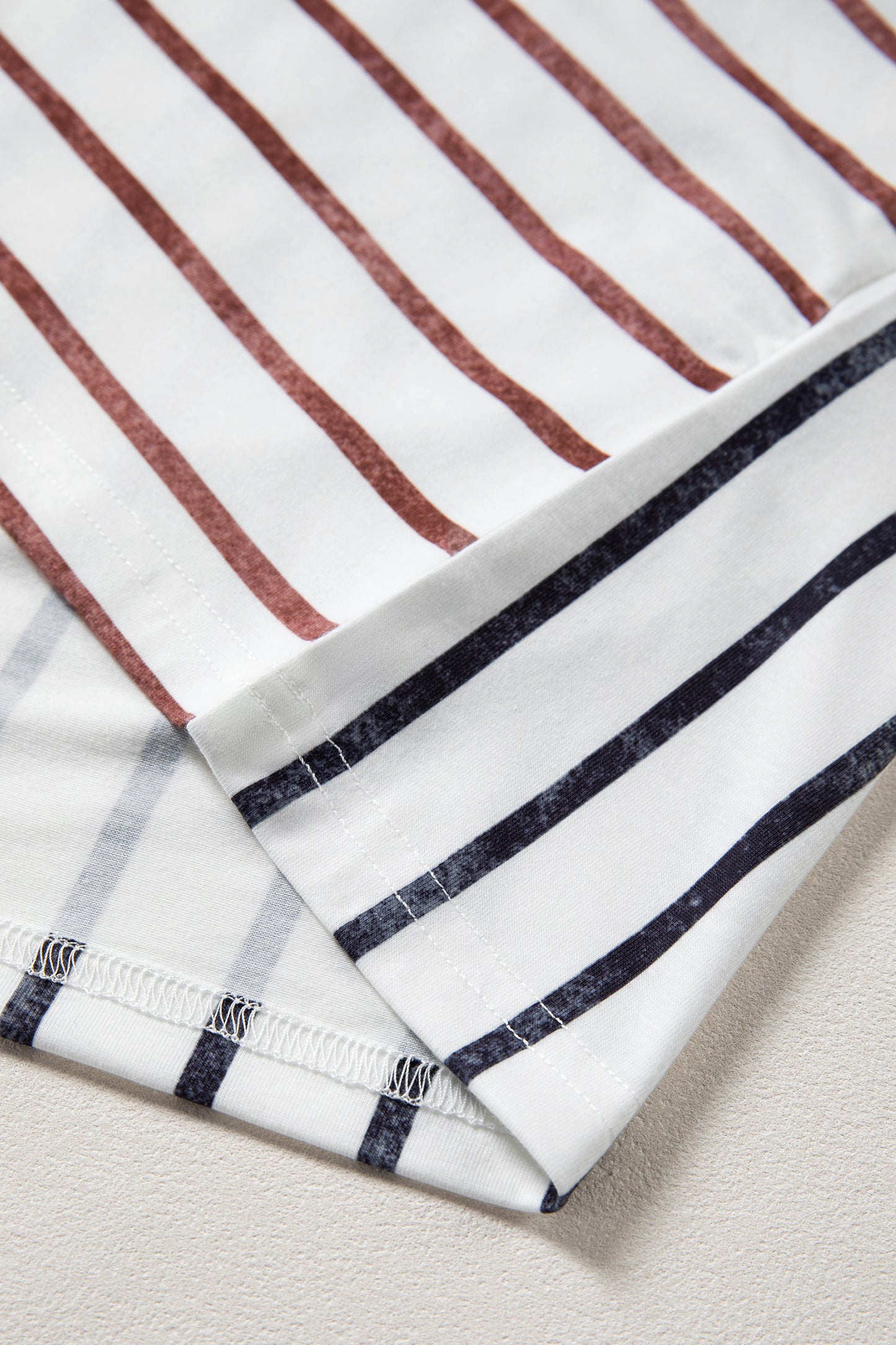 Khaki Stripe Colorblock Tee