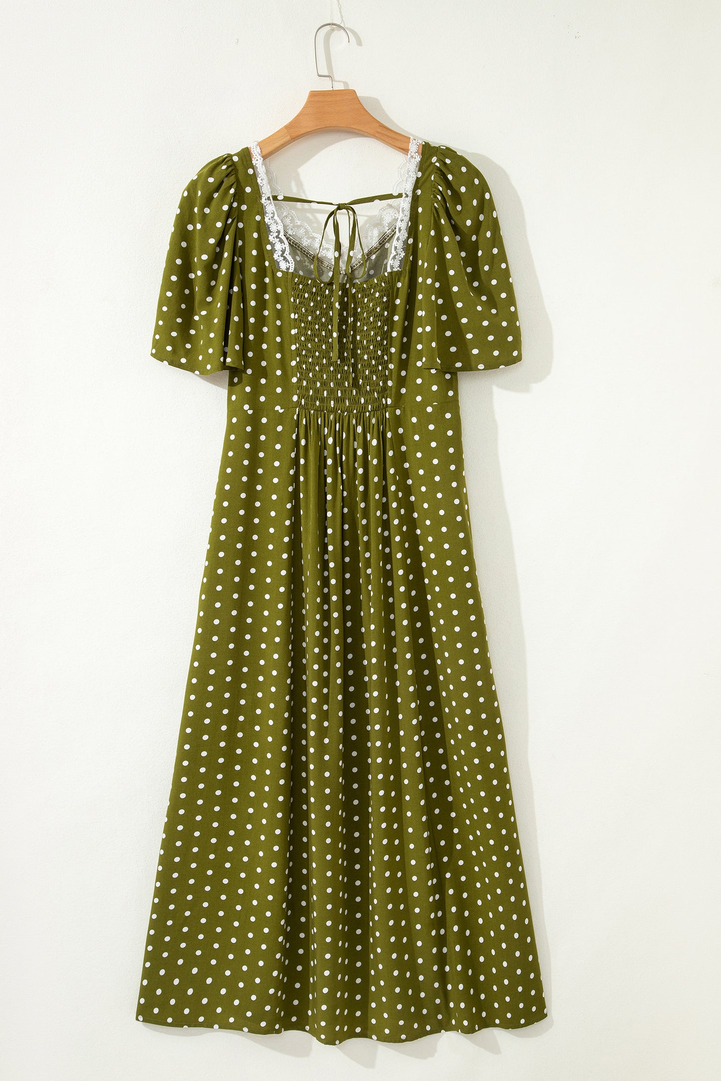 Polka Dot Smocked Maxi Dress