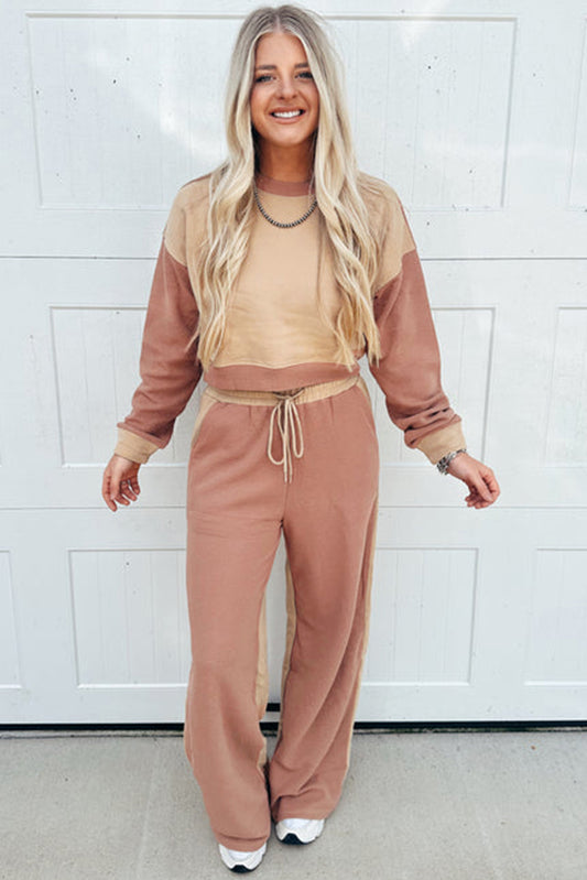 Khaki Color Block 2pc Set