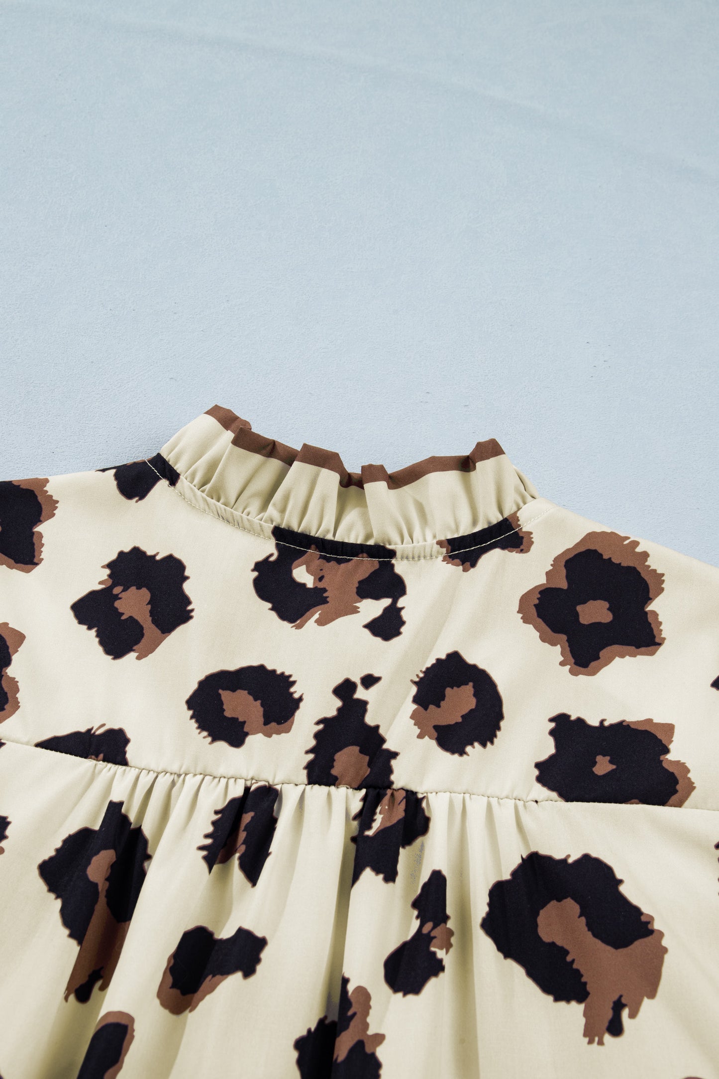 Leopard Button Down Blouse in Plus Size