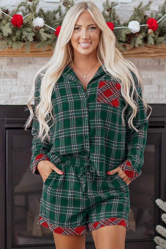 Green Plaid Christmas 2pc Pajama Set